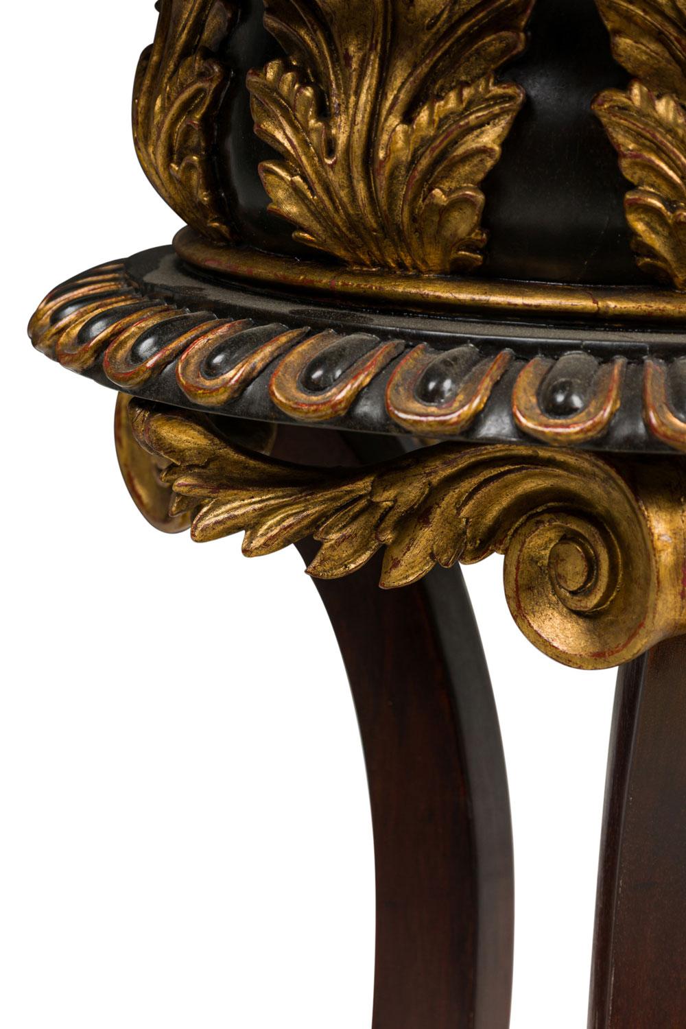 Pair of English Regency Ebony and Gilt 3 Leg Fernery in vendita 4