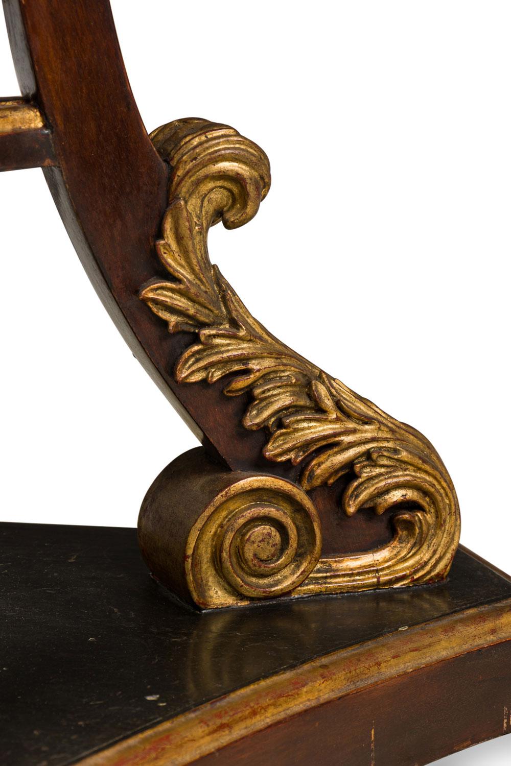 Pair of English Regency Ebony and Gilt 3 Leg Fernery in vendita 2
