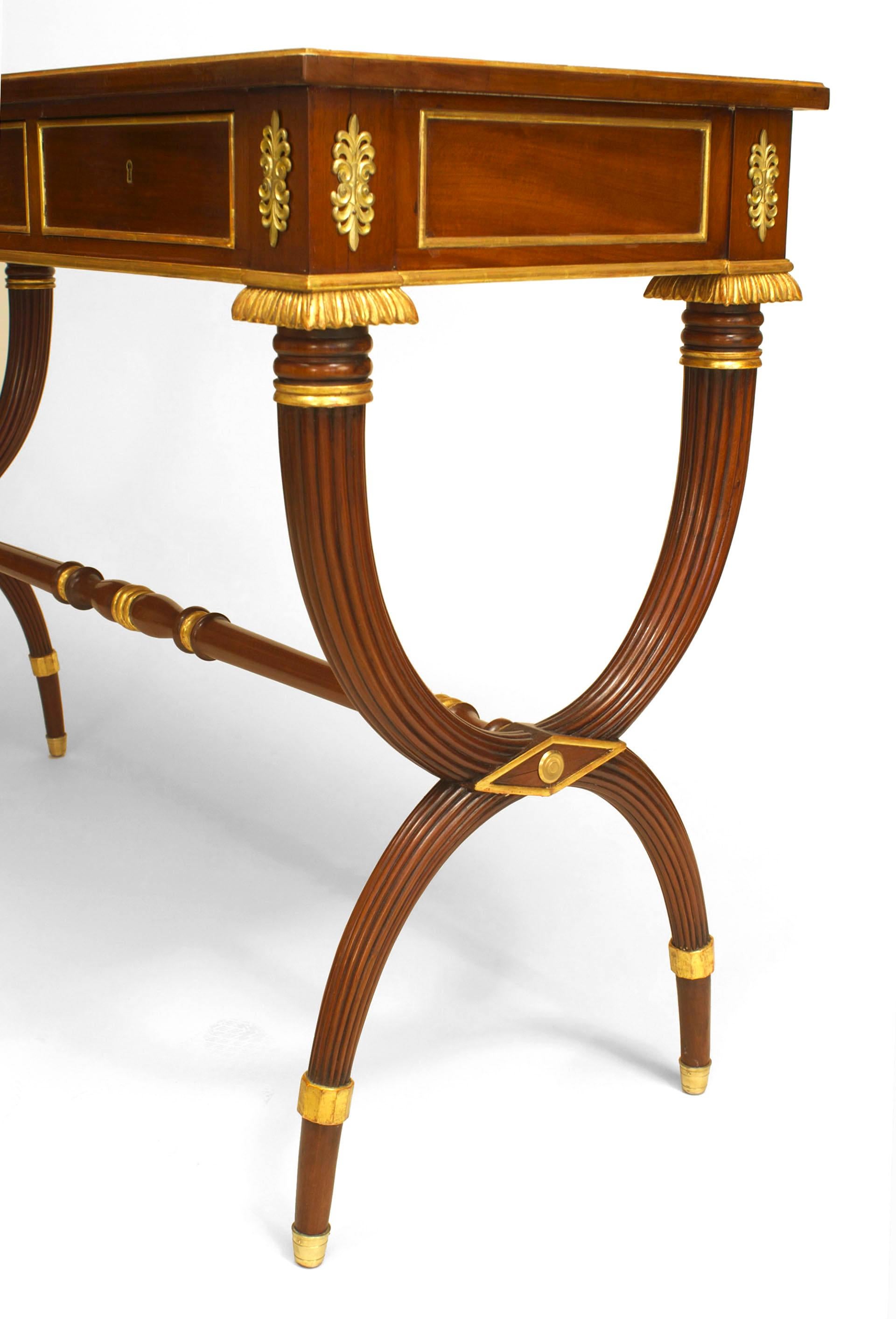 19th Century Pair of English Regency Mahogany Console Tables For Sale