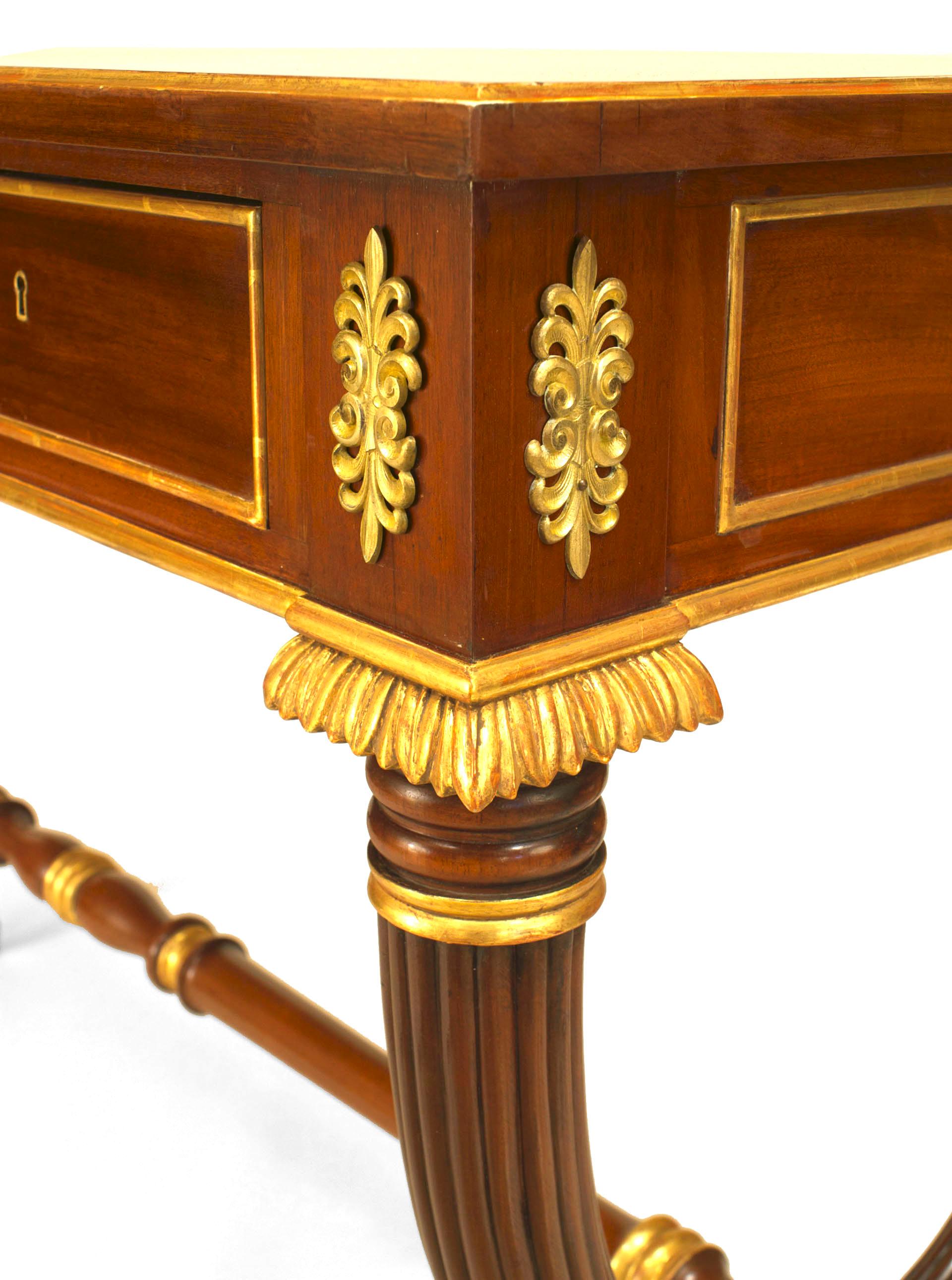 Pair of English Regency Mahogany Console Tables For Sale 1