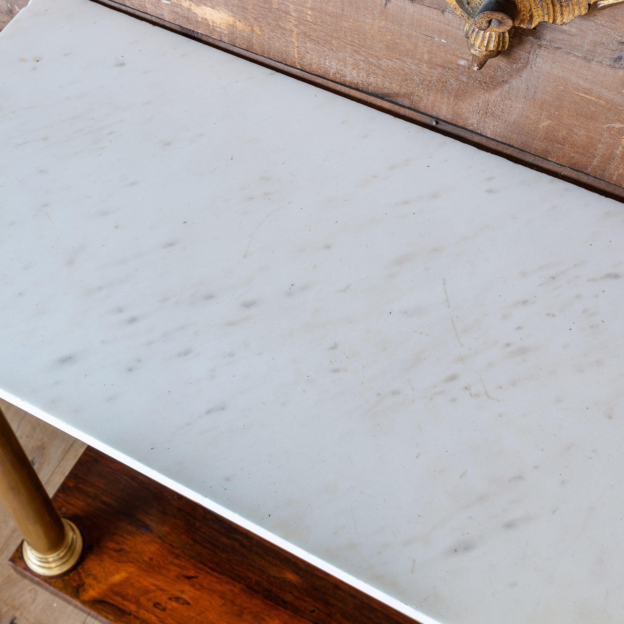 Pair of English Regency Gilt, Rosewood and Marble Pier Tables For Sale 6