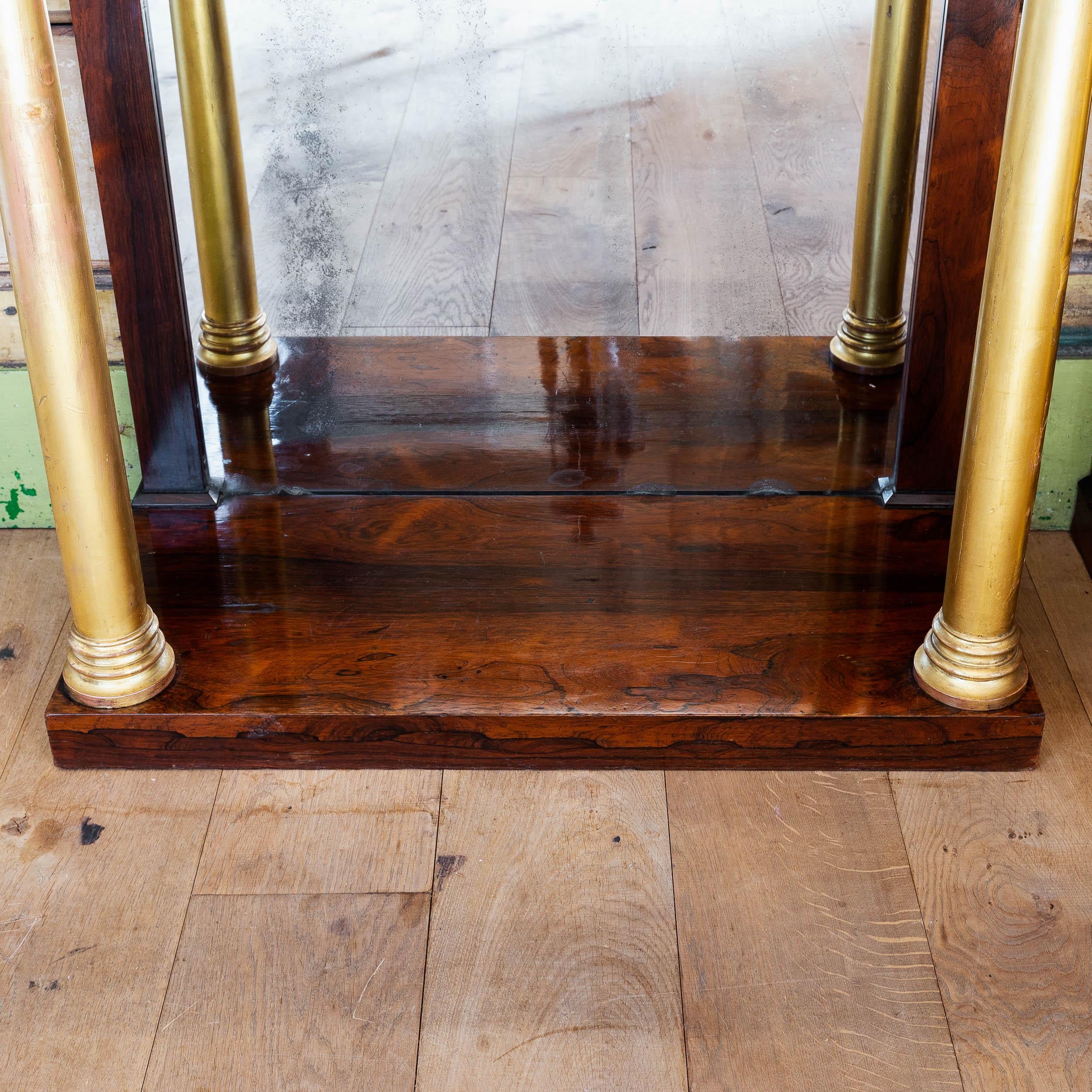 Pair of English Regency Gilt, Rosewood and Marble Pier Tables For Sale 13