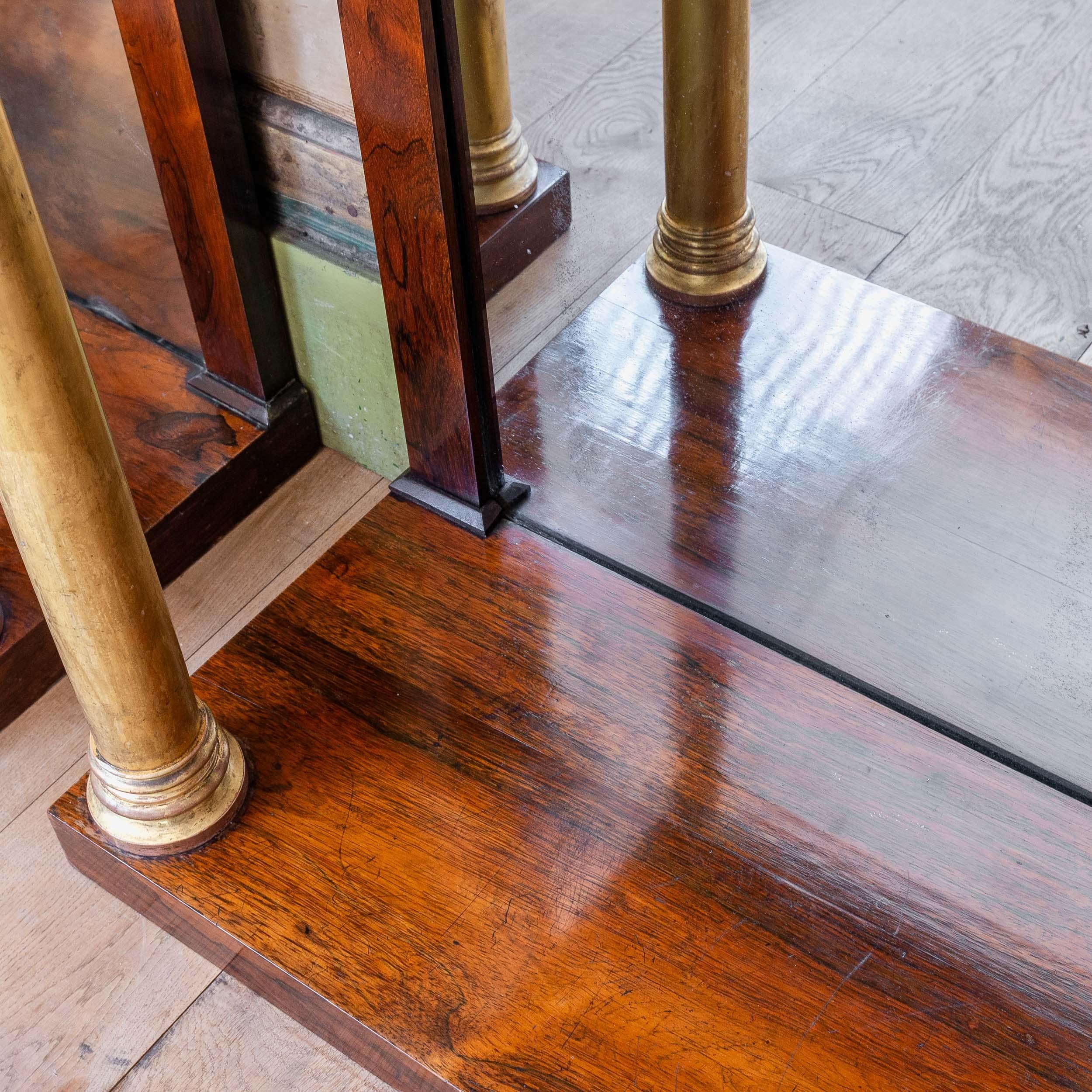 Pair of English Regency Gilt, Rosewood and Marble Pier Tables For Sale 15