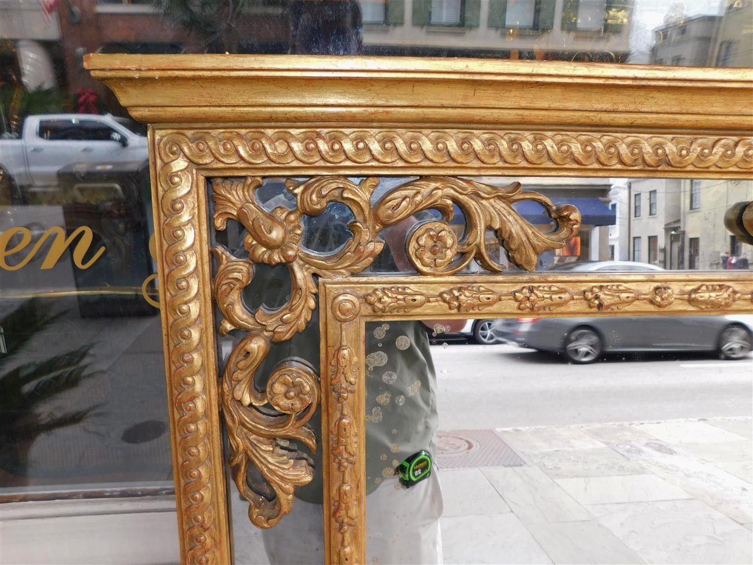 Pair of English Regency Gilt Wood and Gesso Foliage Wall Mirrors, Circa 1815 For Sale 7