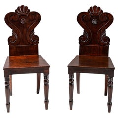 Pair of English Regency Hall Chairs
