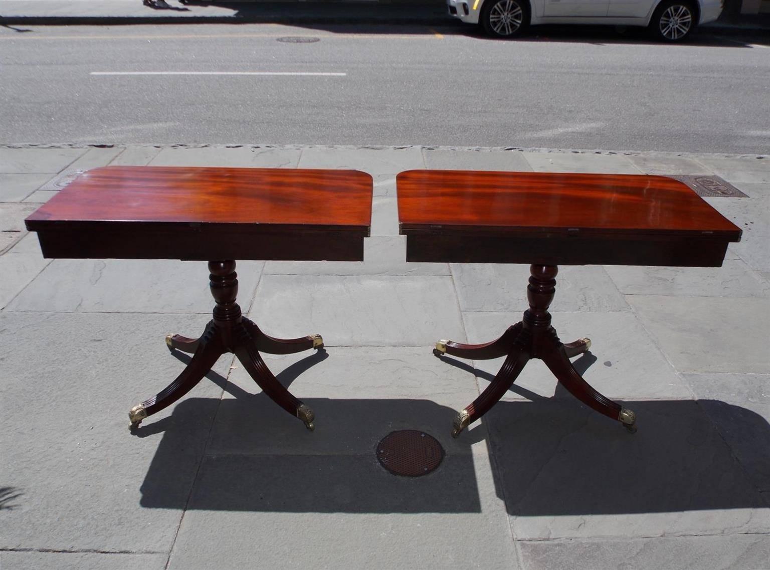 Pair of English Regency Mahogany and Cross Banded Kingwood Card Tables, C. 1815 For Sale 7