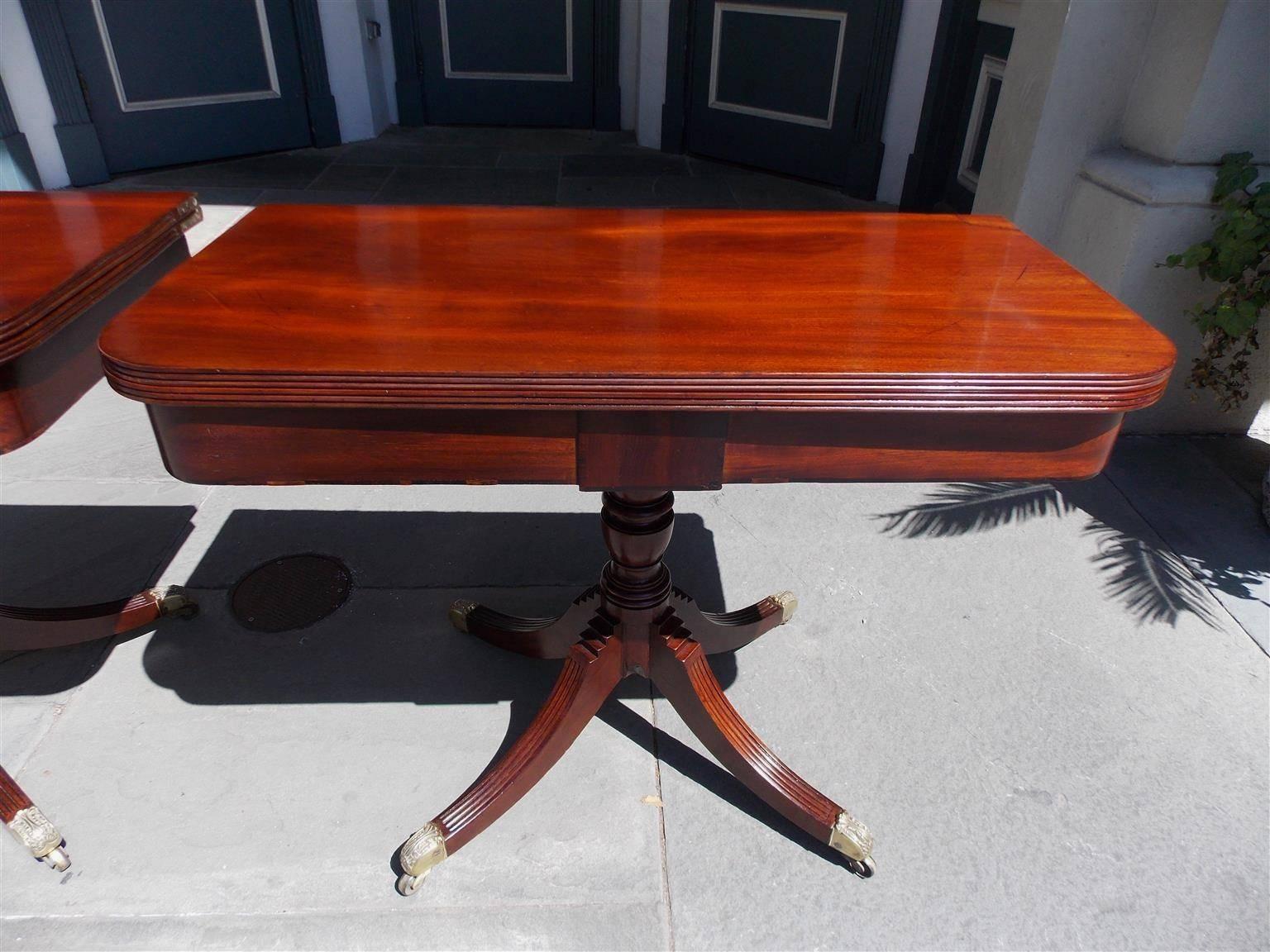Pair of English Regency Mahogany and Cross Banded Kingwood Card Tables, C. 1815 In Excellent Condition For Sale In Hollywood, SC