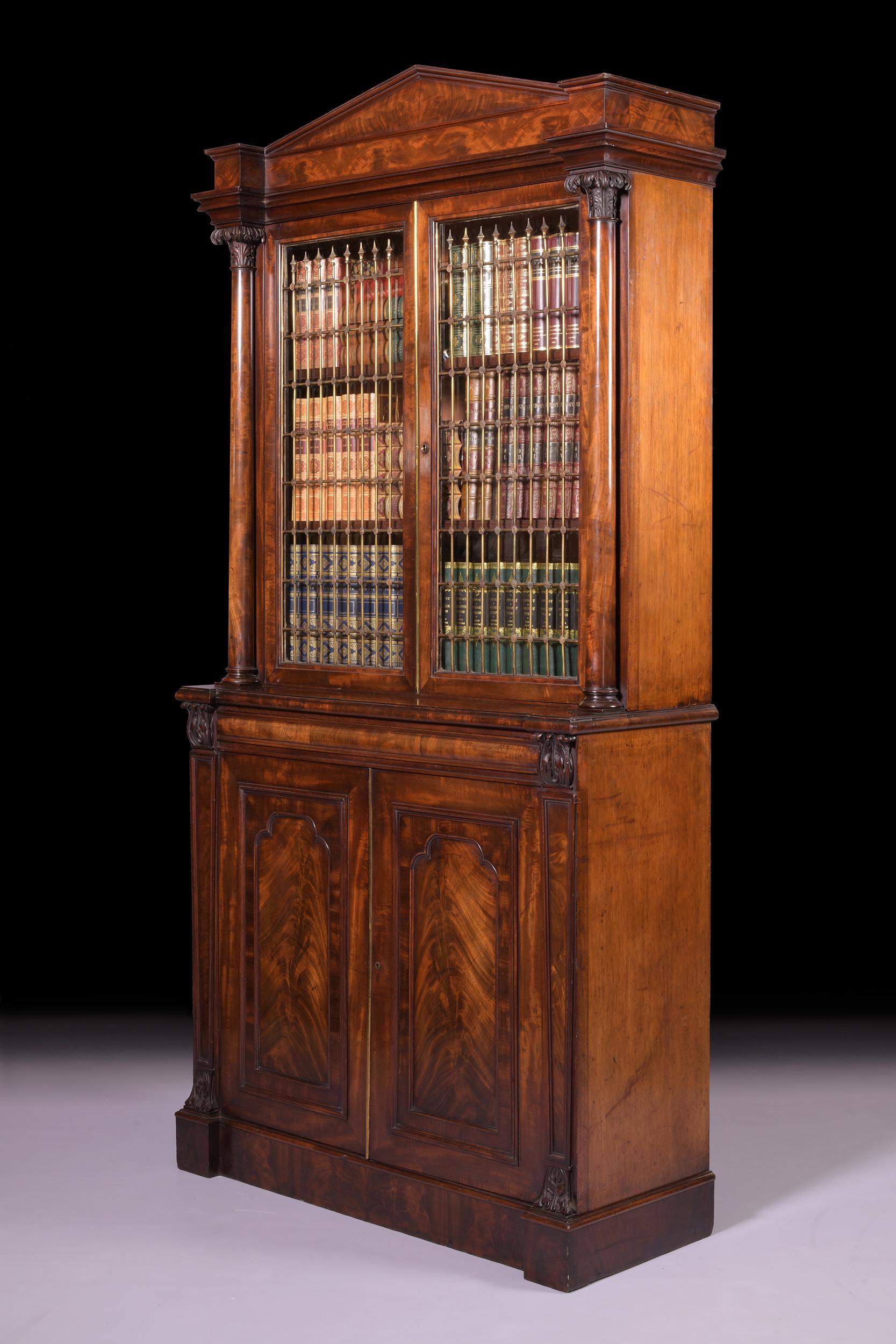 Pair of English Regency Mahogany Architectural Bookcases by Gillows of Lancaster 5