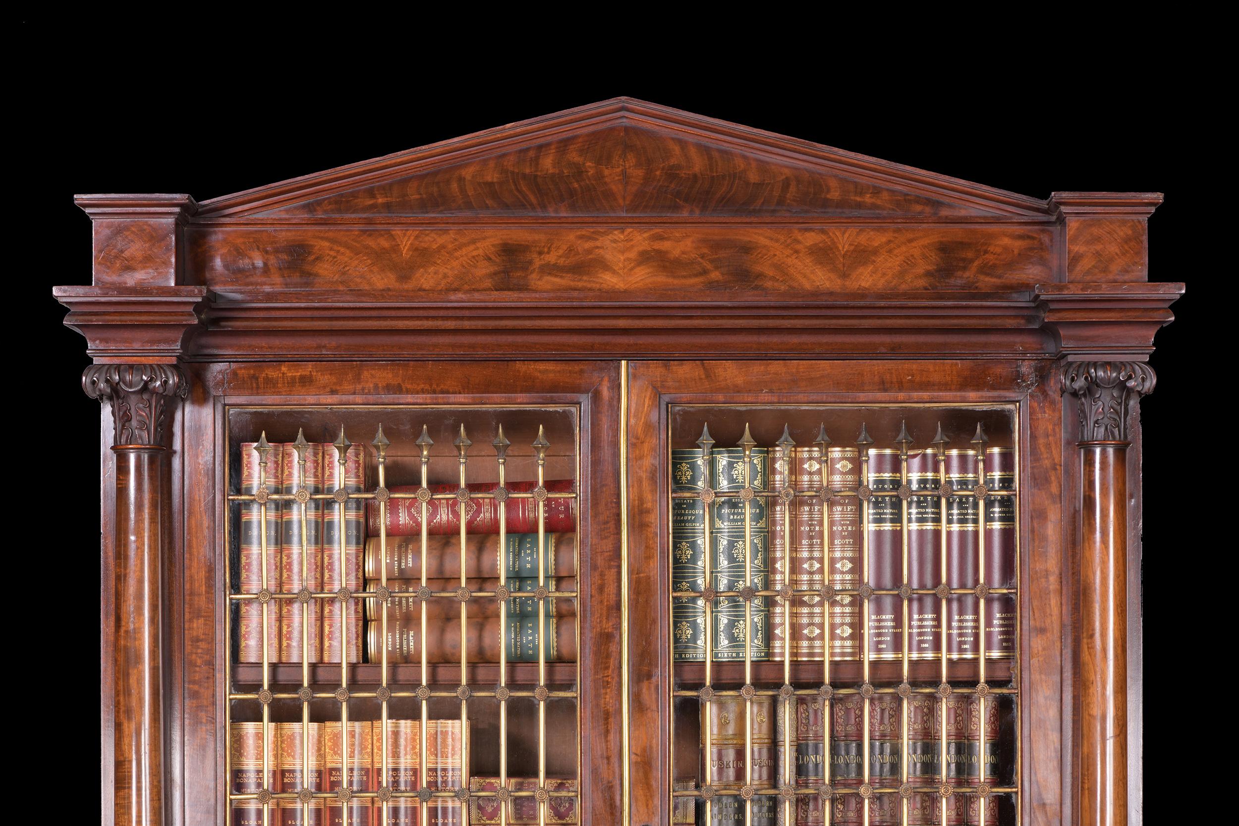Pair of English Regency Mahogany Architectural Bookcases by Gillows of Lancaster 6