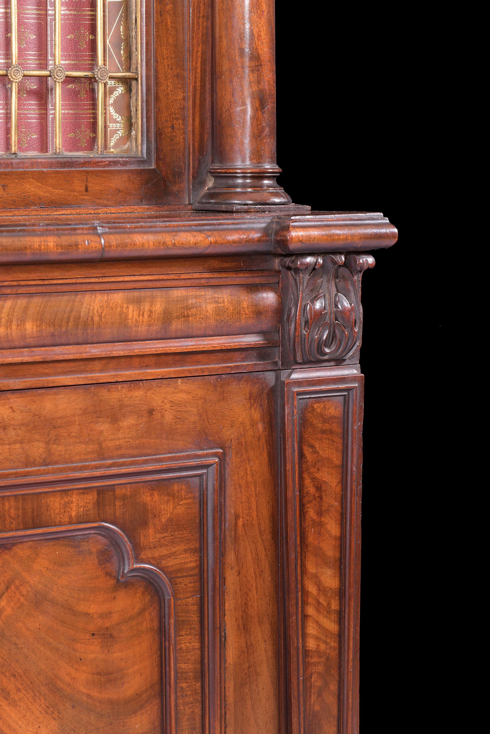 Pair of English Regency Mahogany Architectural Bookcases by Gillows of Lancaster 9