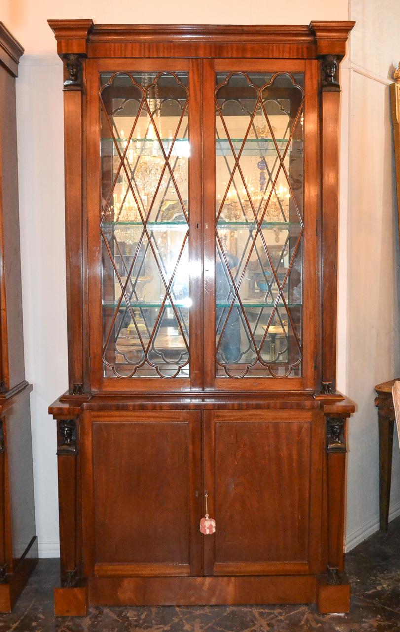 Pair of English Regency Mahogany Cabinets 1