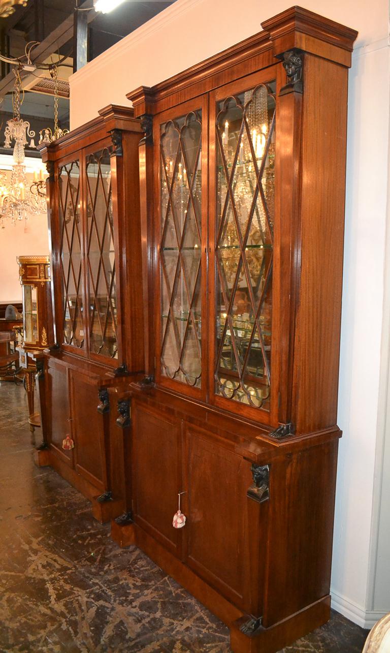 Pair of English Regency Mahogany Cabinets 4