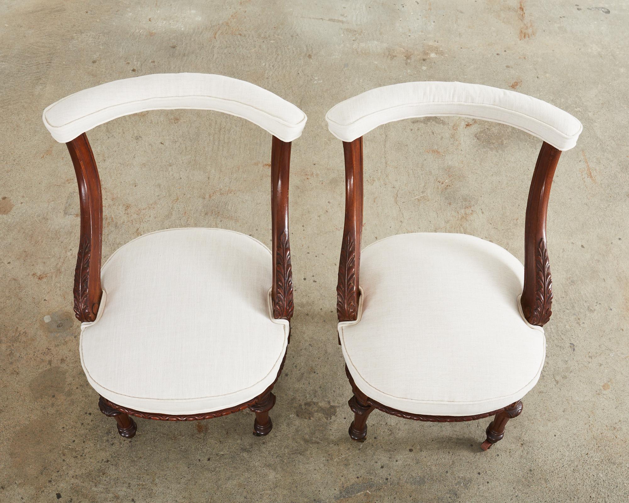 Pair of English Regency Period Mahogany Cock Fighting Chairs For Sale 2