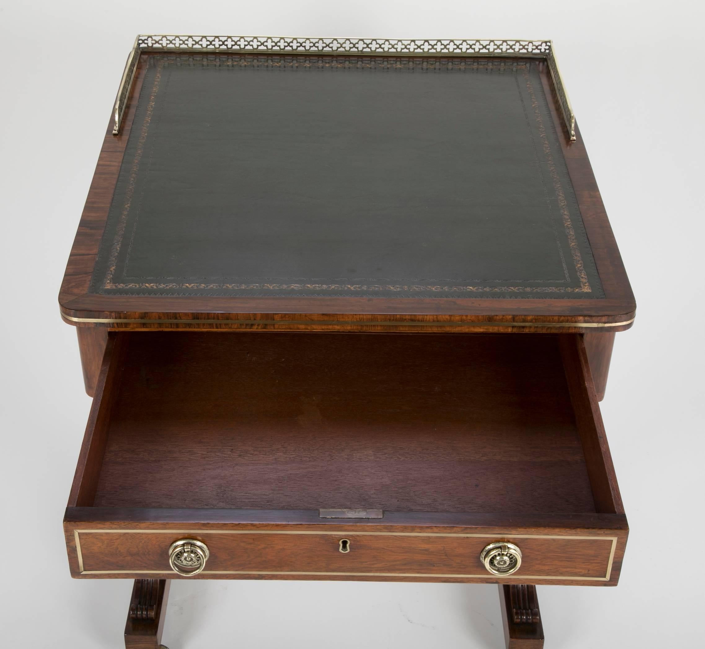 Pair of English Regency Period Rosewood Writing Tables For Sale 1