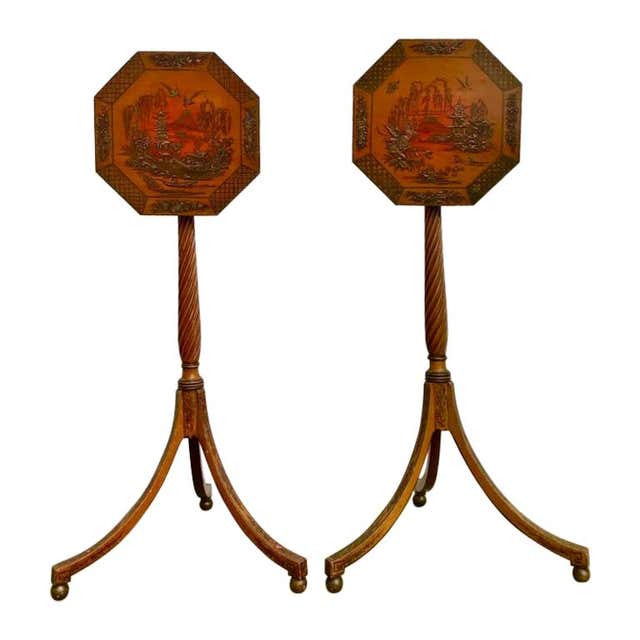 Regency Work Table with Chinoiserie Penwork Decoration at 1stDibs