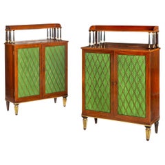 Pair of English Regency Rosewood Chiffoniers Cabinets Bookcases ca. 1810