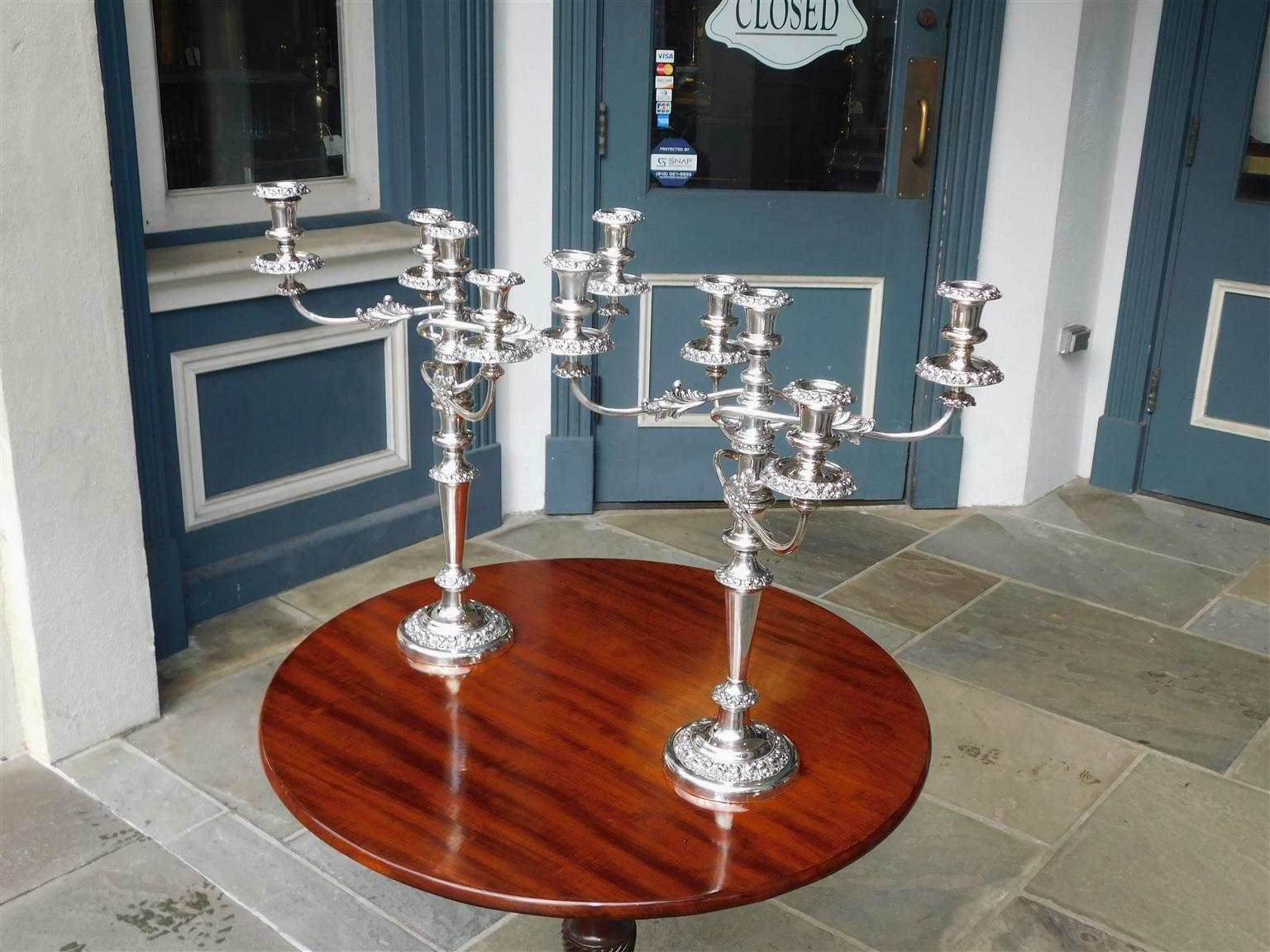 Pair of English Regency Sheffield Candelabras, Matthew Boulton, Circa 1800 In Excellent Condition For Sale In Hollywood, SC