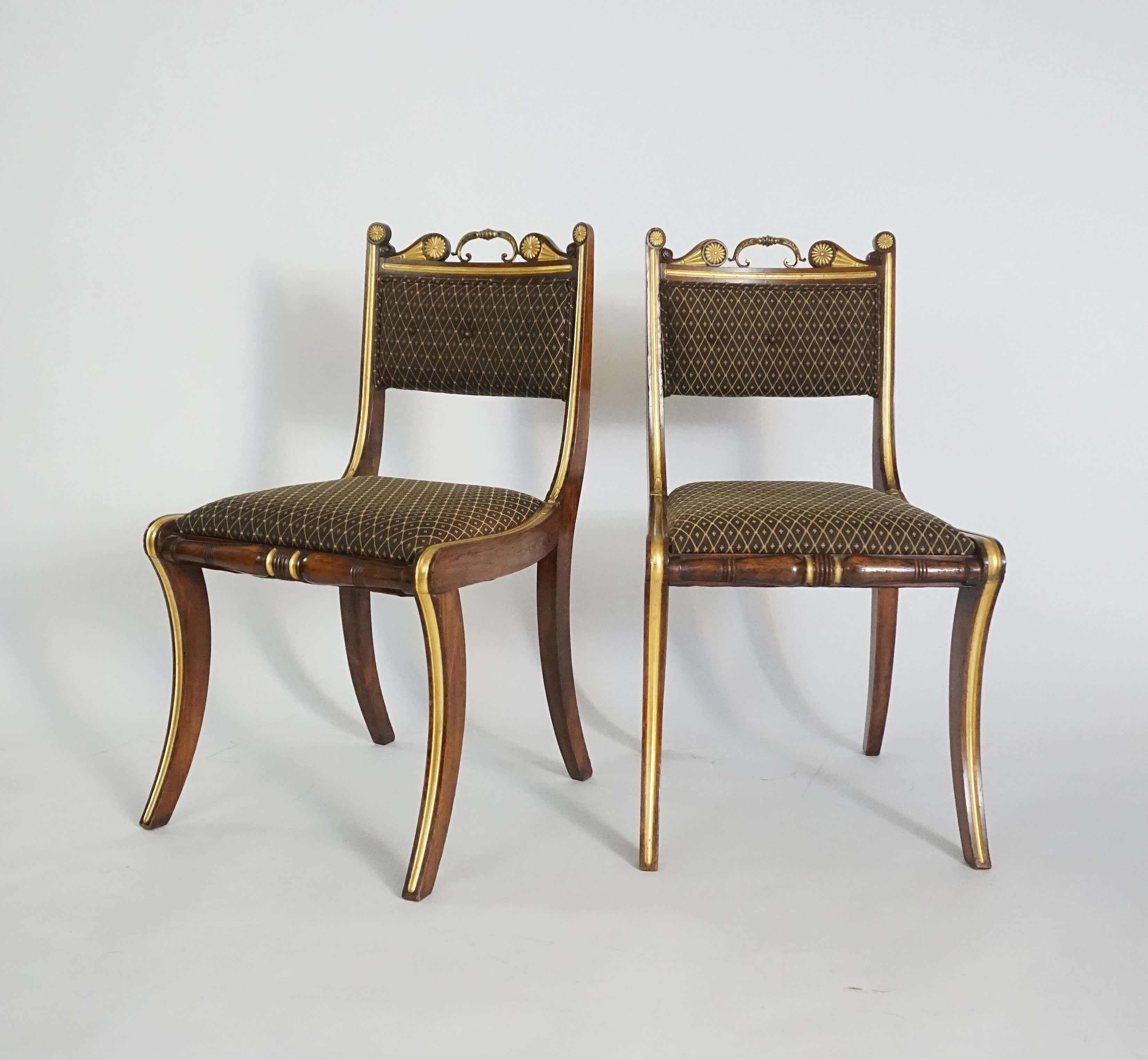 Pair of English Regency Side Chairs attributed to Morel & Hughes, circa 1815 For Sale 8