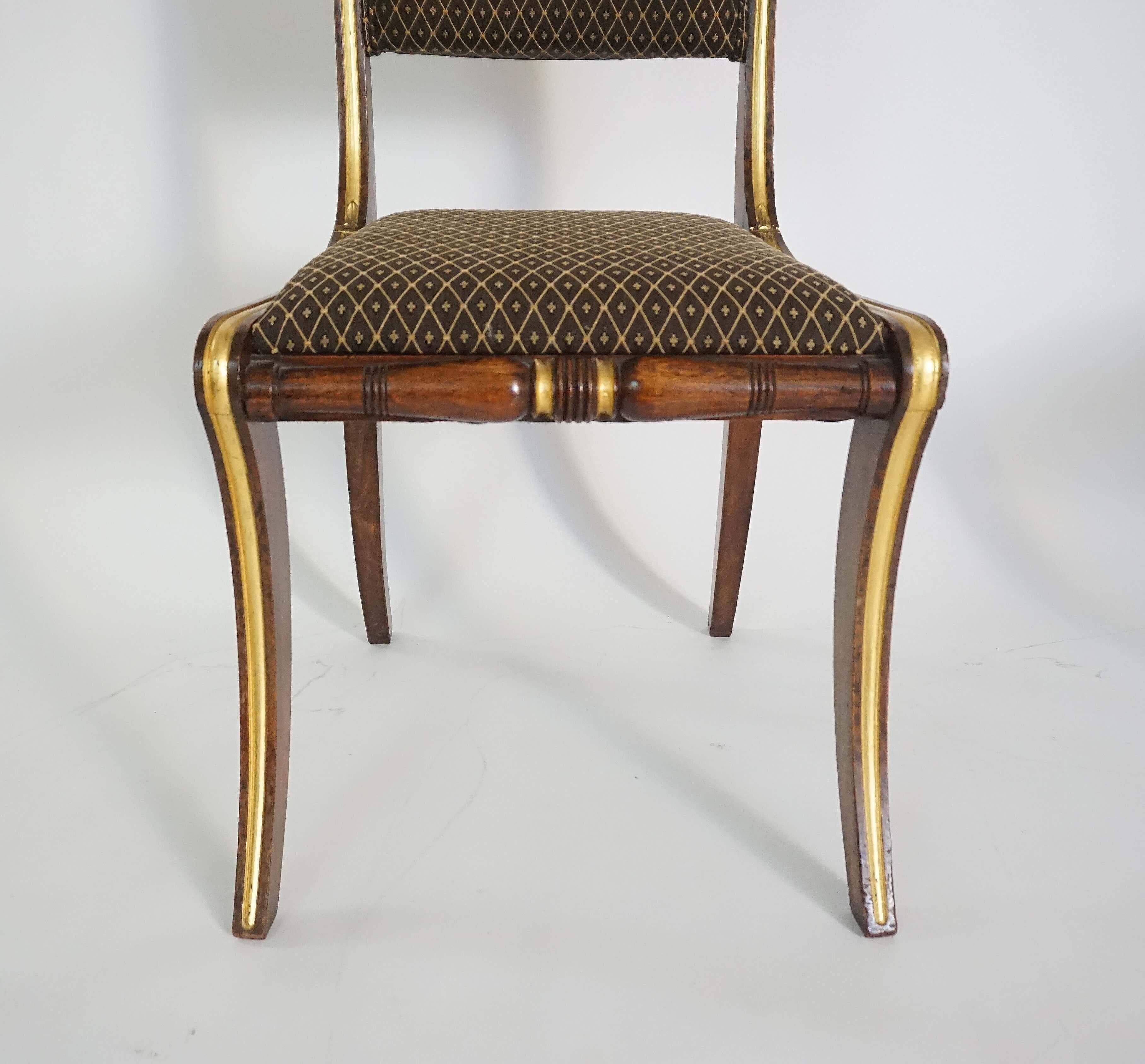 Pair of English Regency Side Chairs attributed to Morel & Hughes, circa 1815 For Sale 3