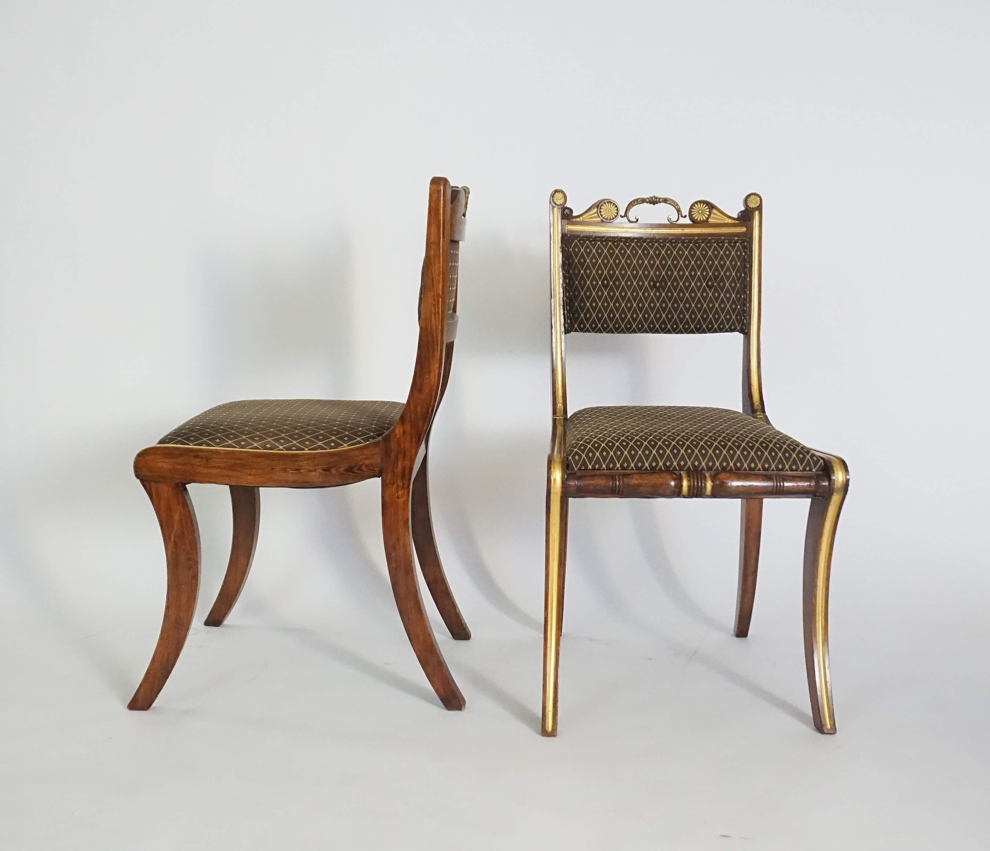 Paar englische Regency-Beistellstühle, Morel & Hughes zugeschrieben, um 1815 im Angebot 3