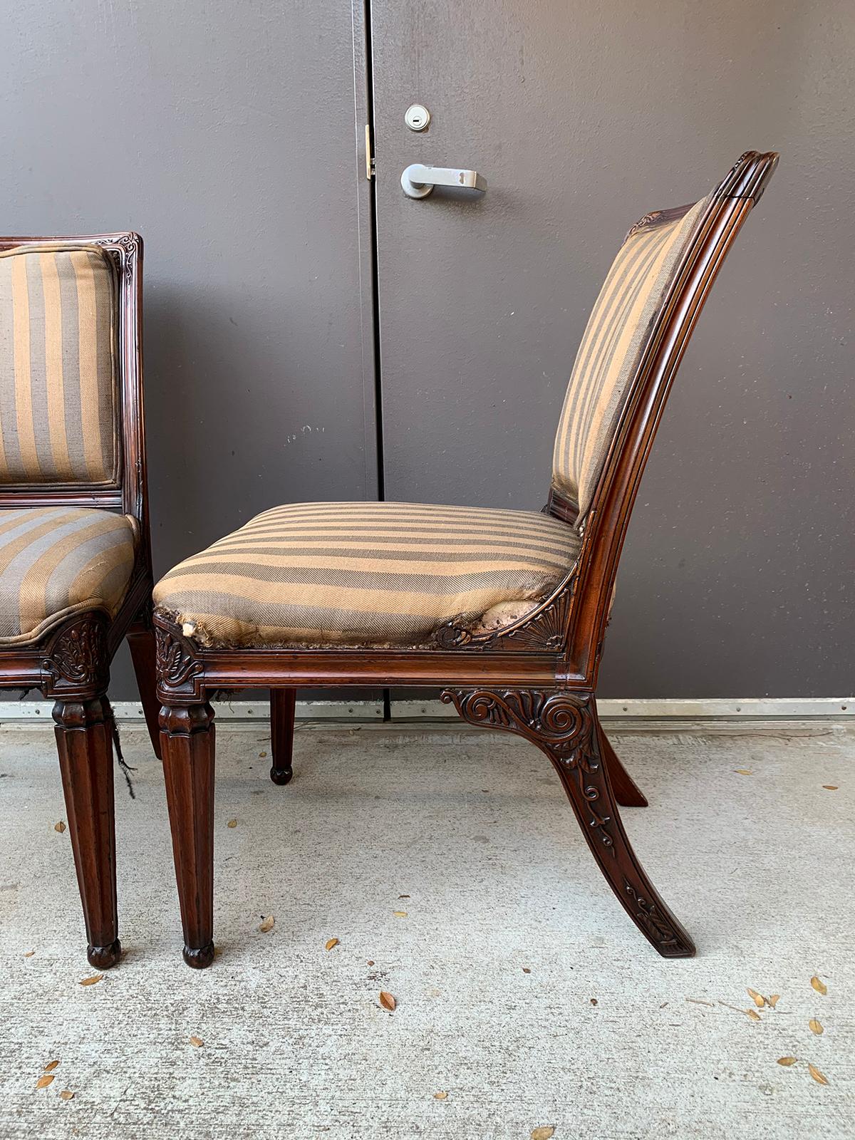 Pair of English Regency Side Chairs, circa 1800 8