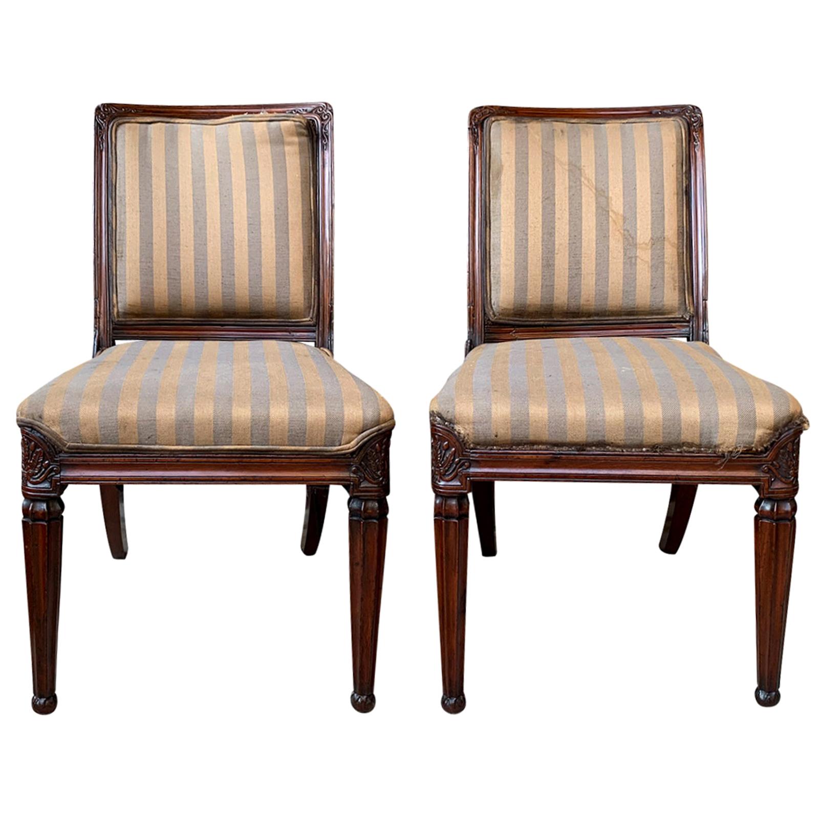Pair of English Regency Side Chairs, circa 1800