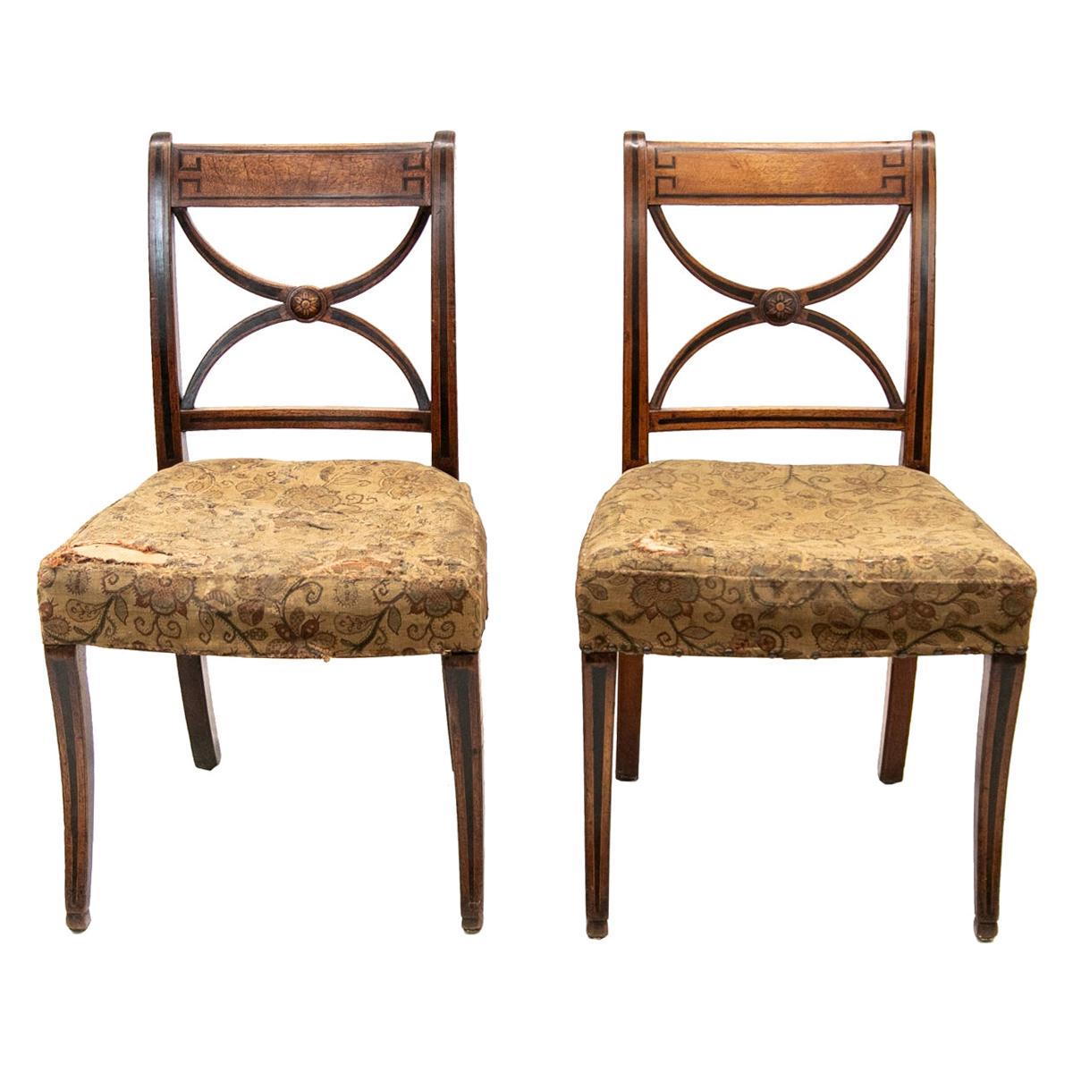 Pair of English Regency Side Chairs