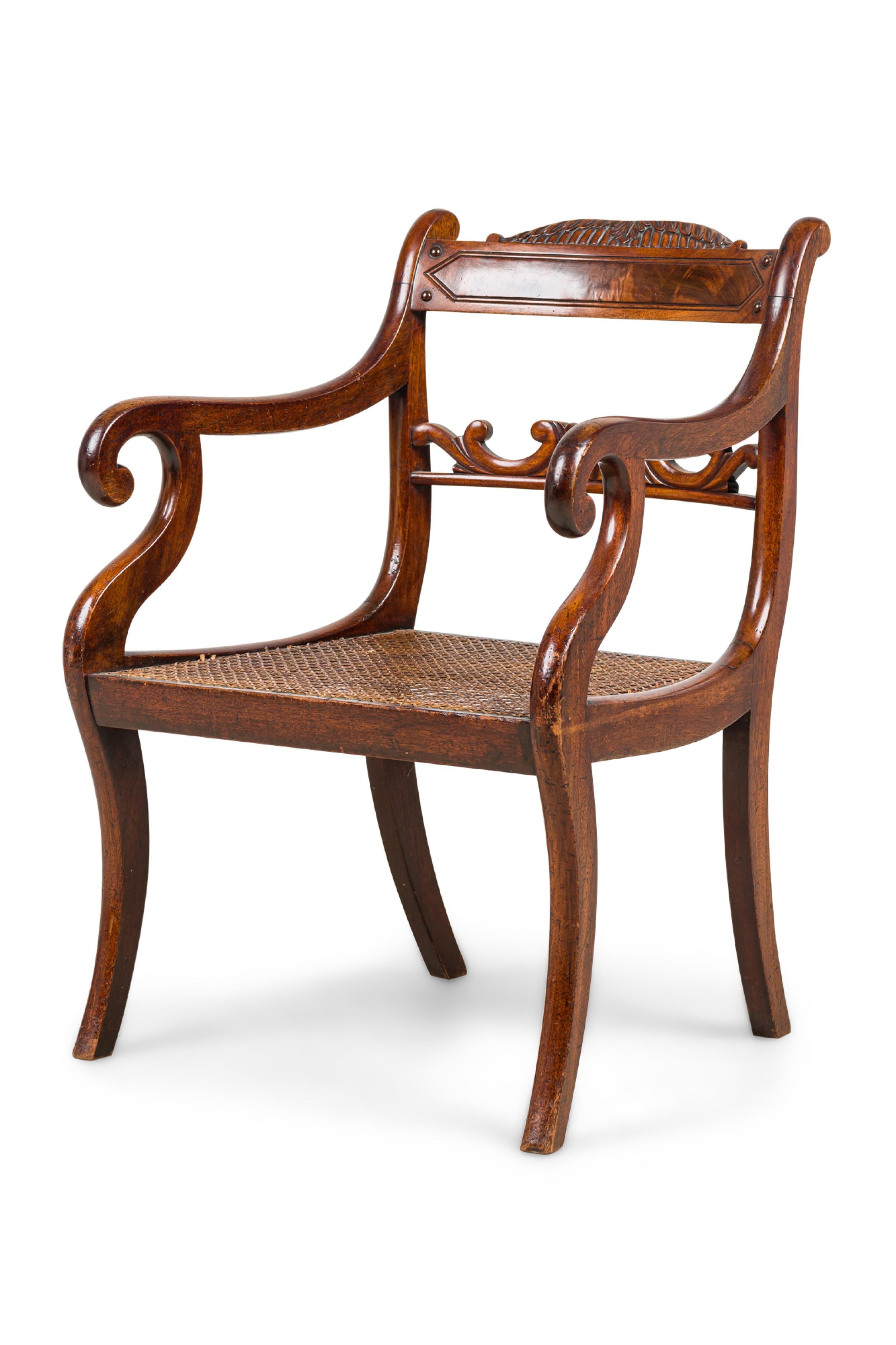 Pair of English Regency style Armchairs With Pink and Brown Cushion im Angebot 1