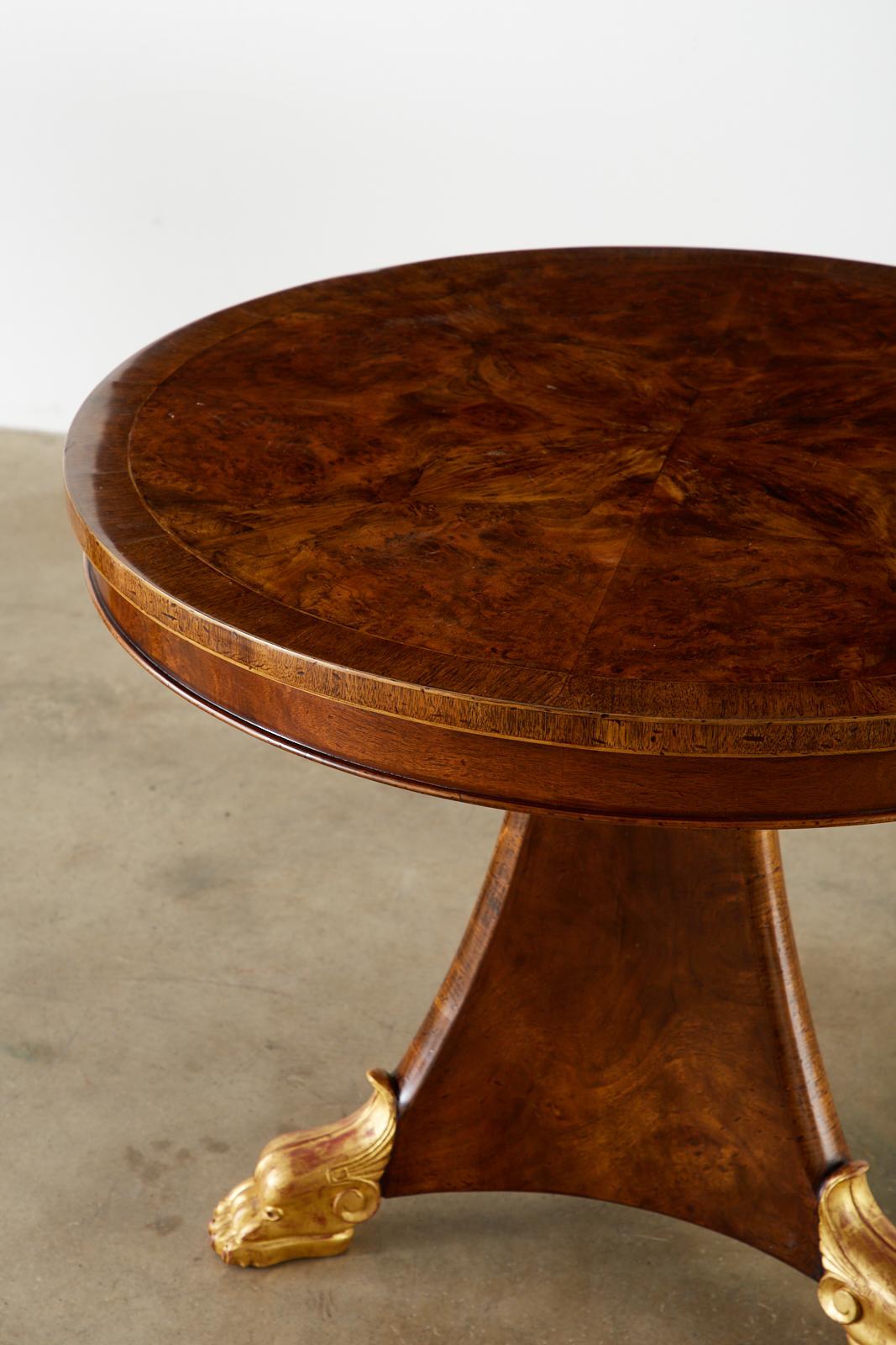 Pair of English George III Style Burl Wood Library or Center Tables For Sale 2