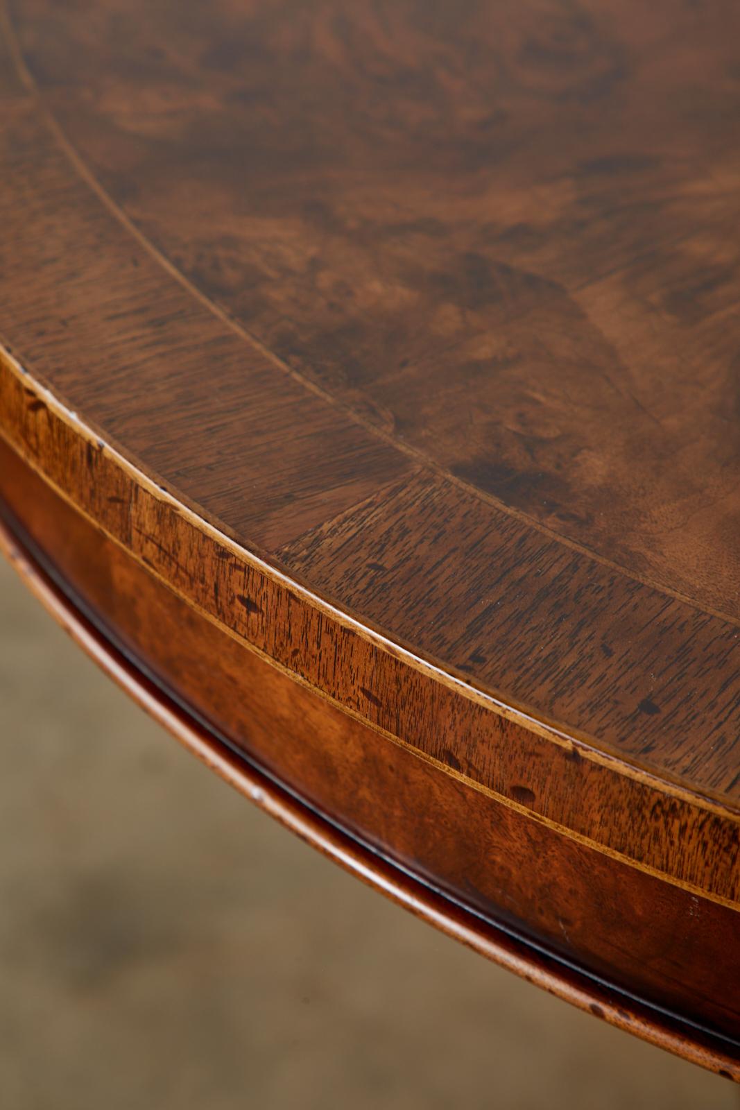 Pair of English George III Style Burl Wood Library or Center Tables For Sale 10