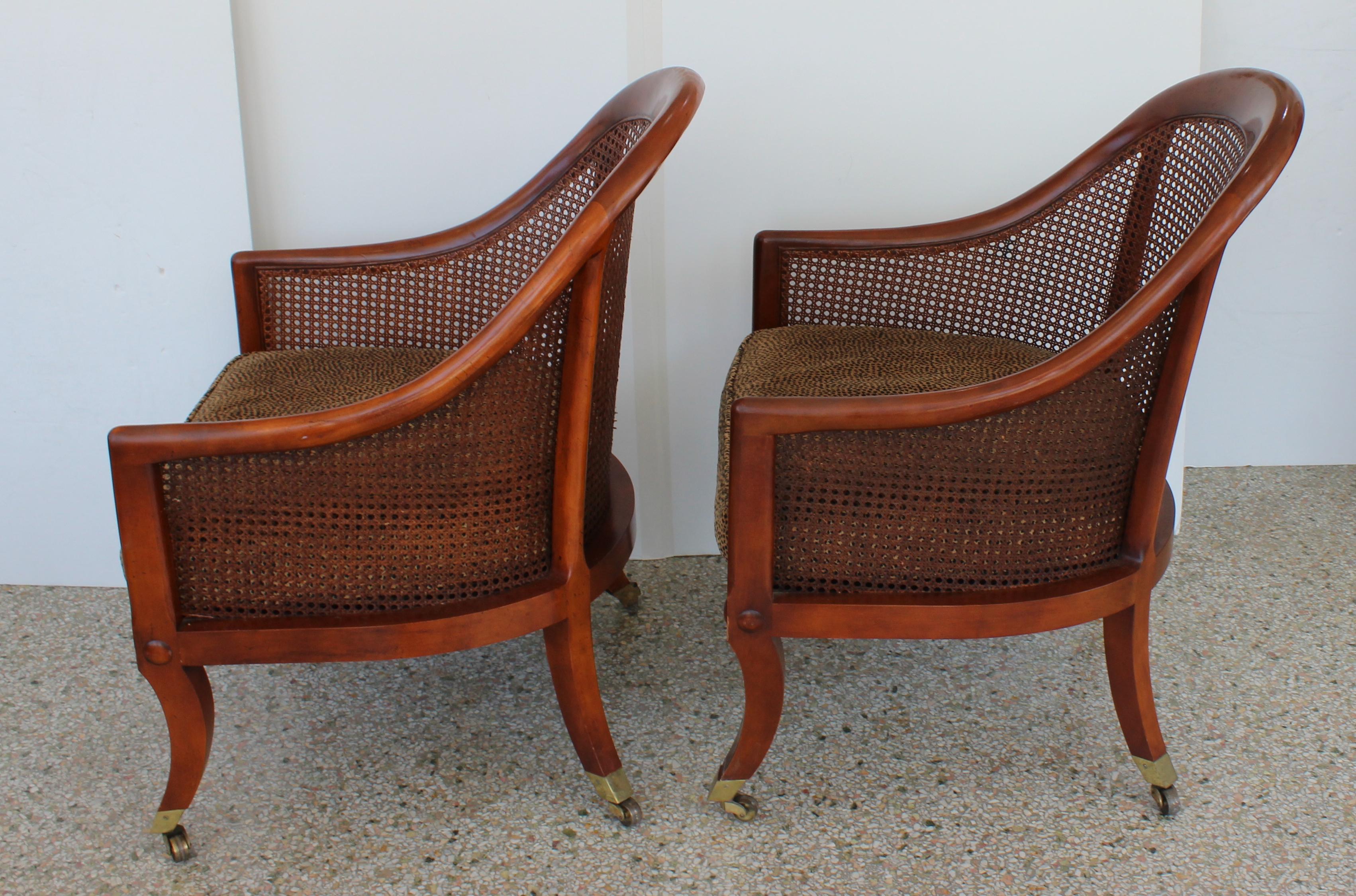 American Pair of English Regency Style Chairs by Baker Furniture