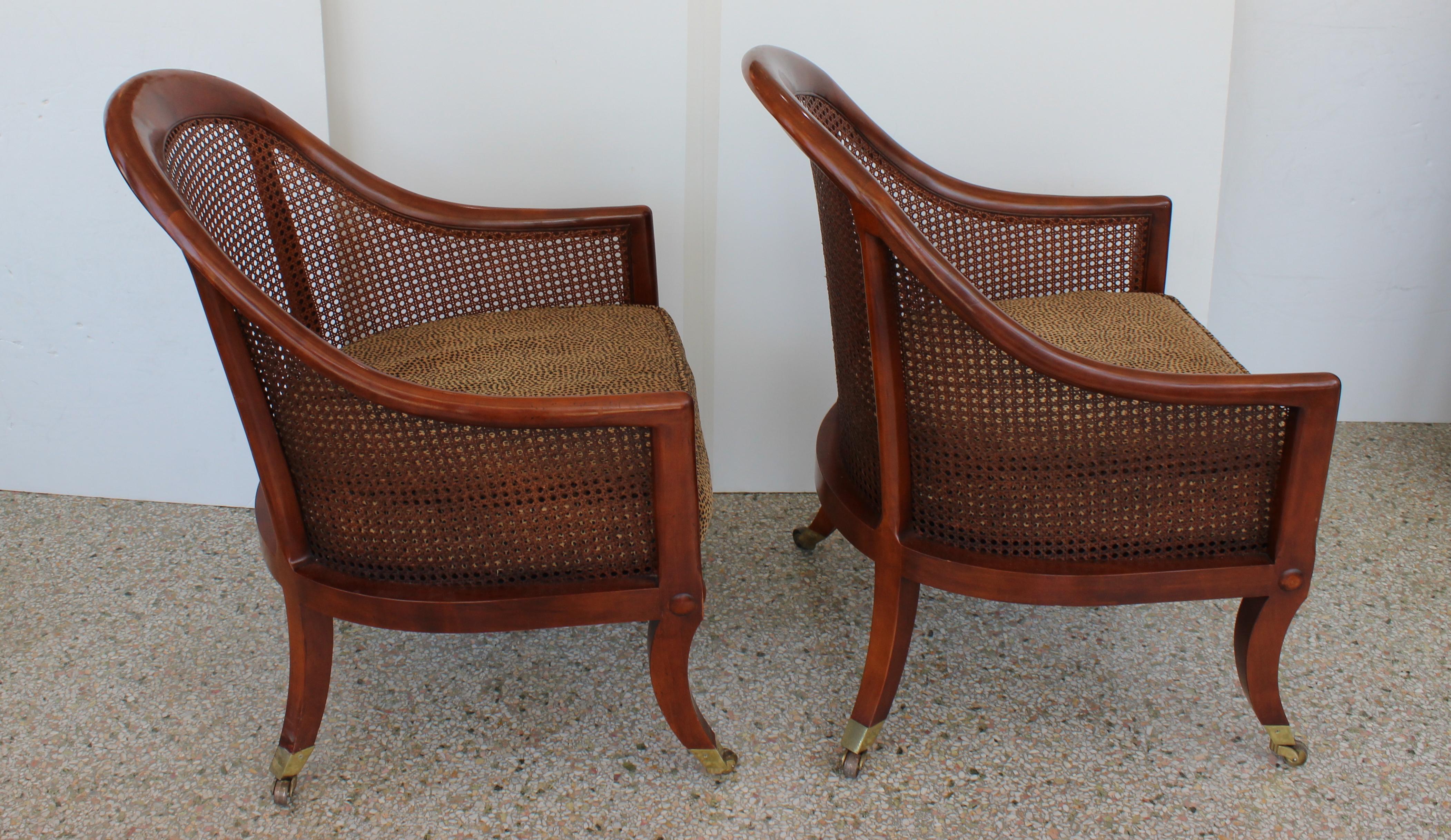 Pair of English Regency Style Chairs by Baker Furniture In Good Condition In West Palm Beach, FL