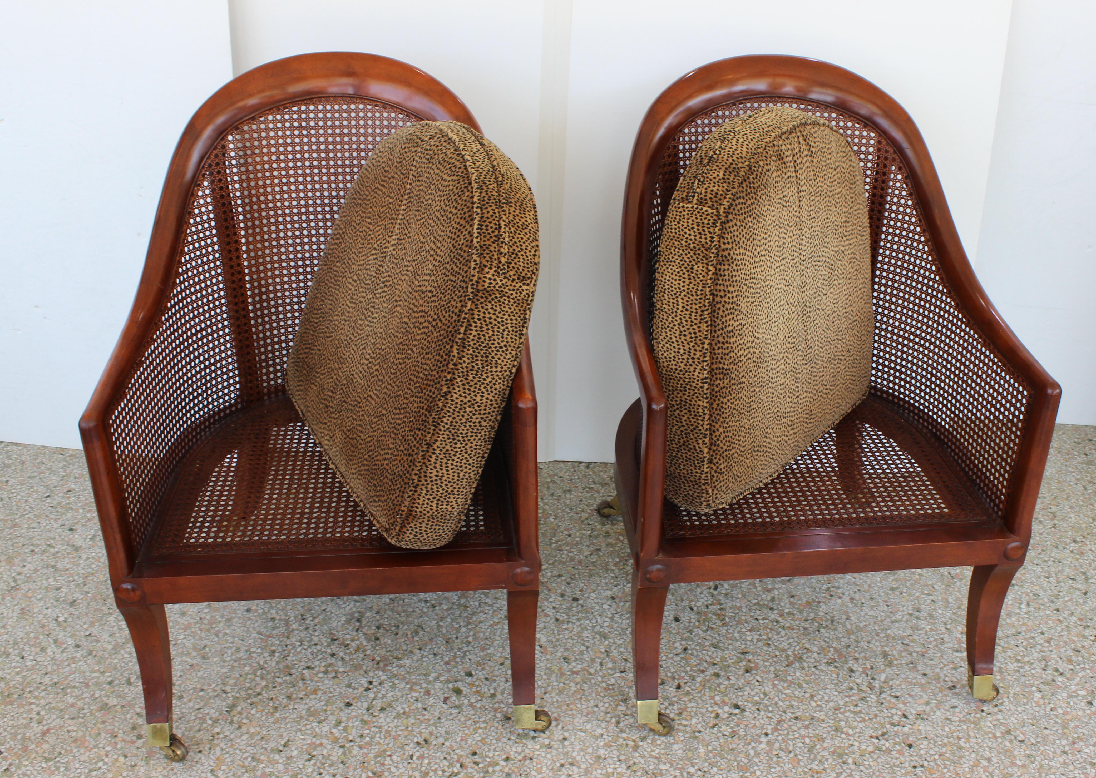 20th Century Pair of English Regency Style Chairs by Baker Furniture