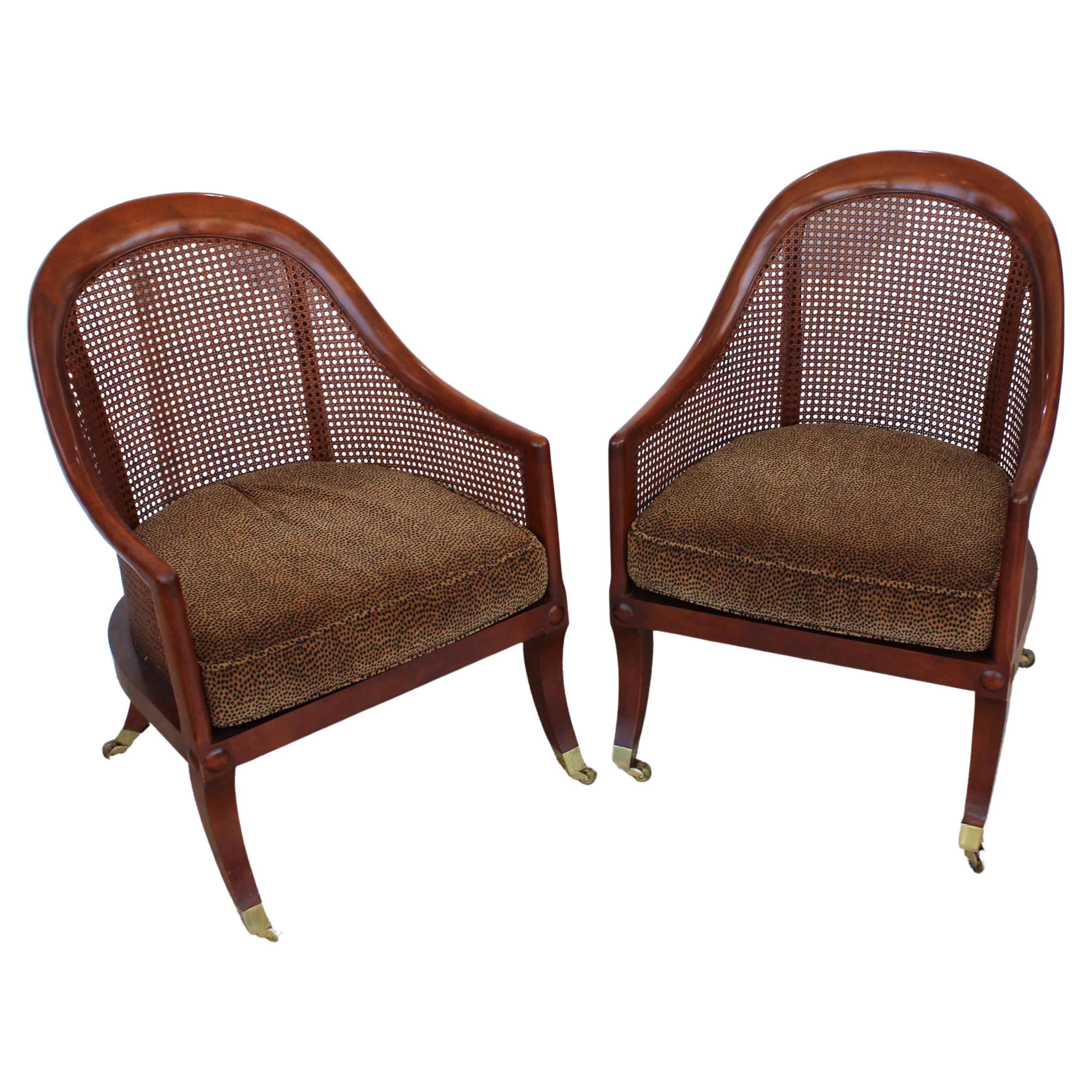 Pair of English Regency Style Chairs by Baker Furniture