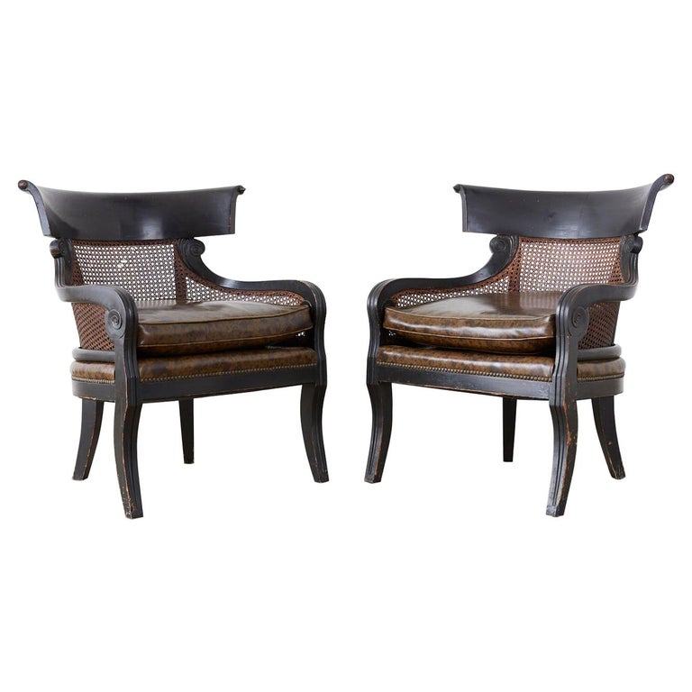 Pair Of English Regency Style Ebonized Klismos Chairs For At 1stdibs Ebonized Klismos Chairs For At 1stdibs, Regency Style Furniture Images