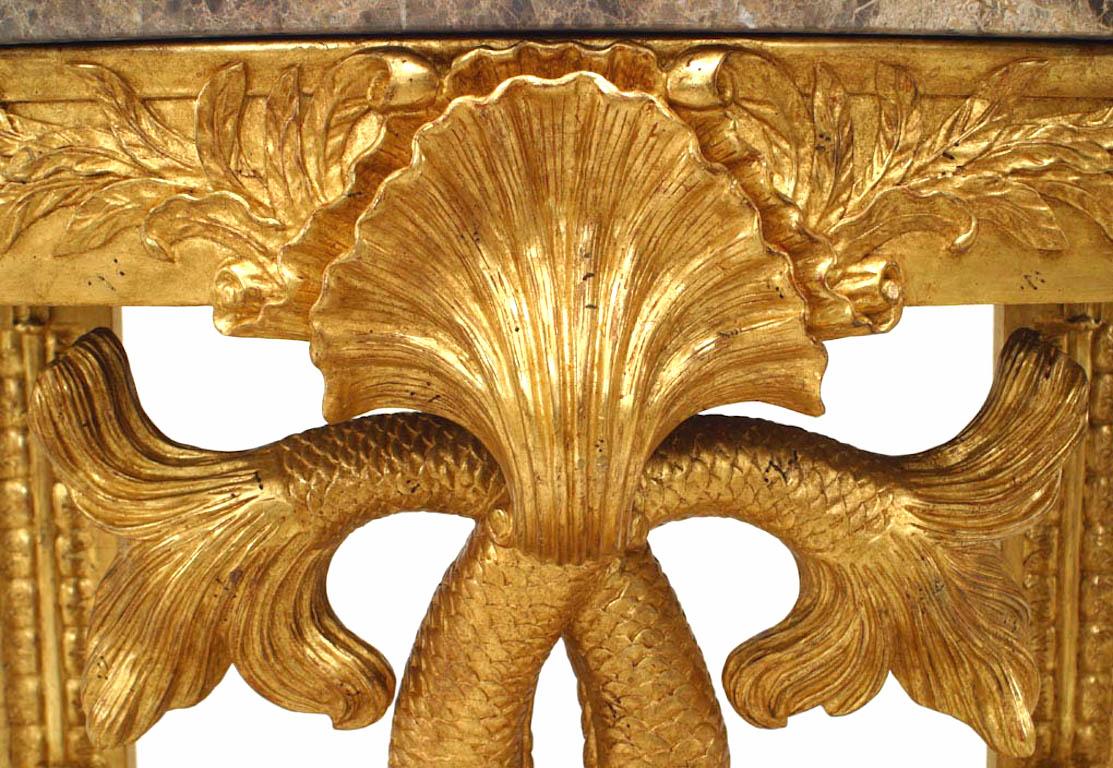 20th Century Pair of English Regency Style Gilt Console Tables For Sale