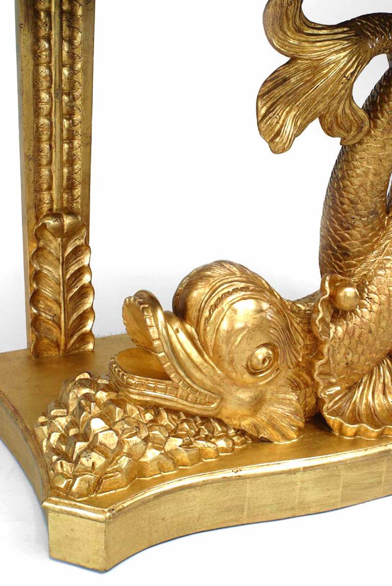 Miroir Paire de consoles dorées de style Régence anglaise en vente