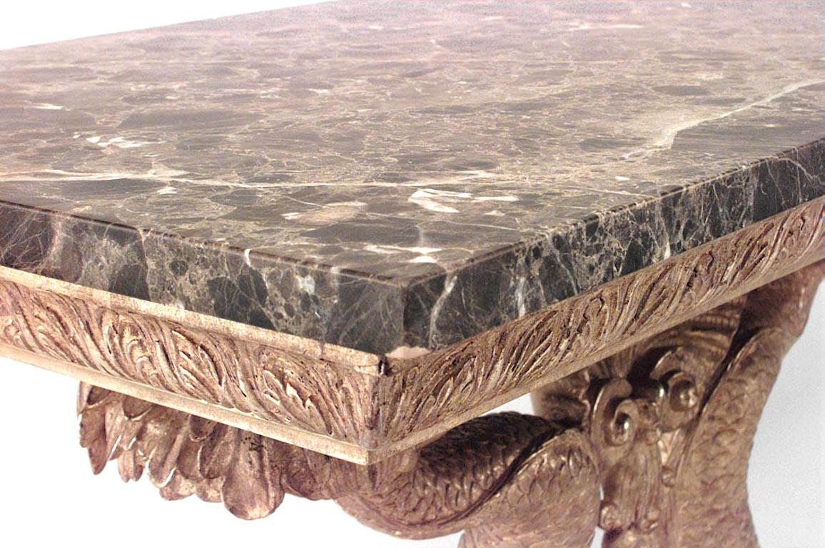 Pair of English Regency Style Giltwood Console Tables In Good Condition In Queens, NY