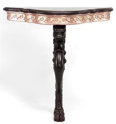 Pair of English Regency Style Lion Leg Bracket Console Table
