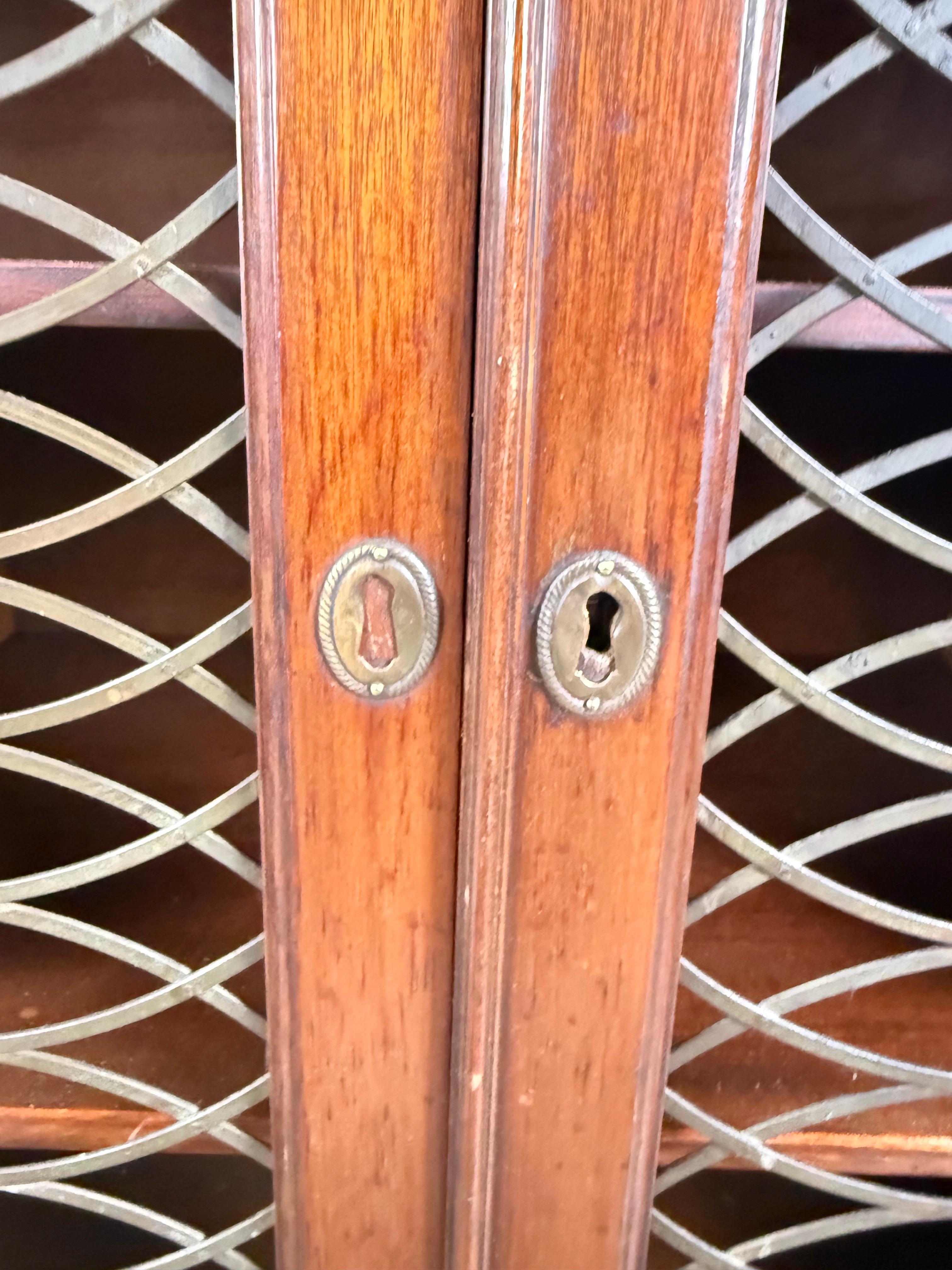 Coppia di librerie inglesi in stile Regency in mogano con dettagli in ottone in vendita 1