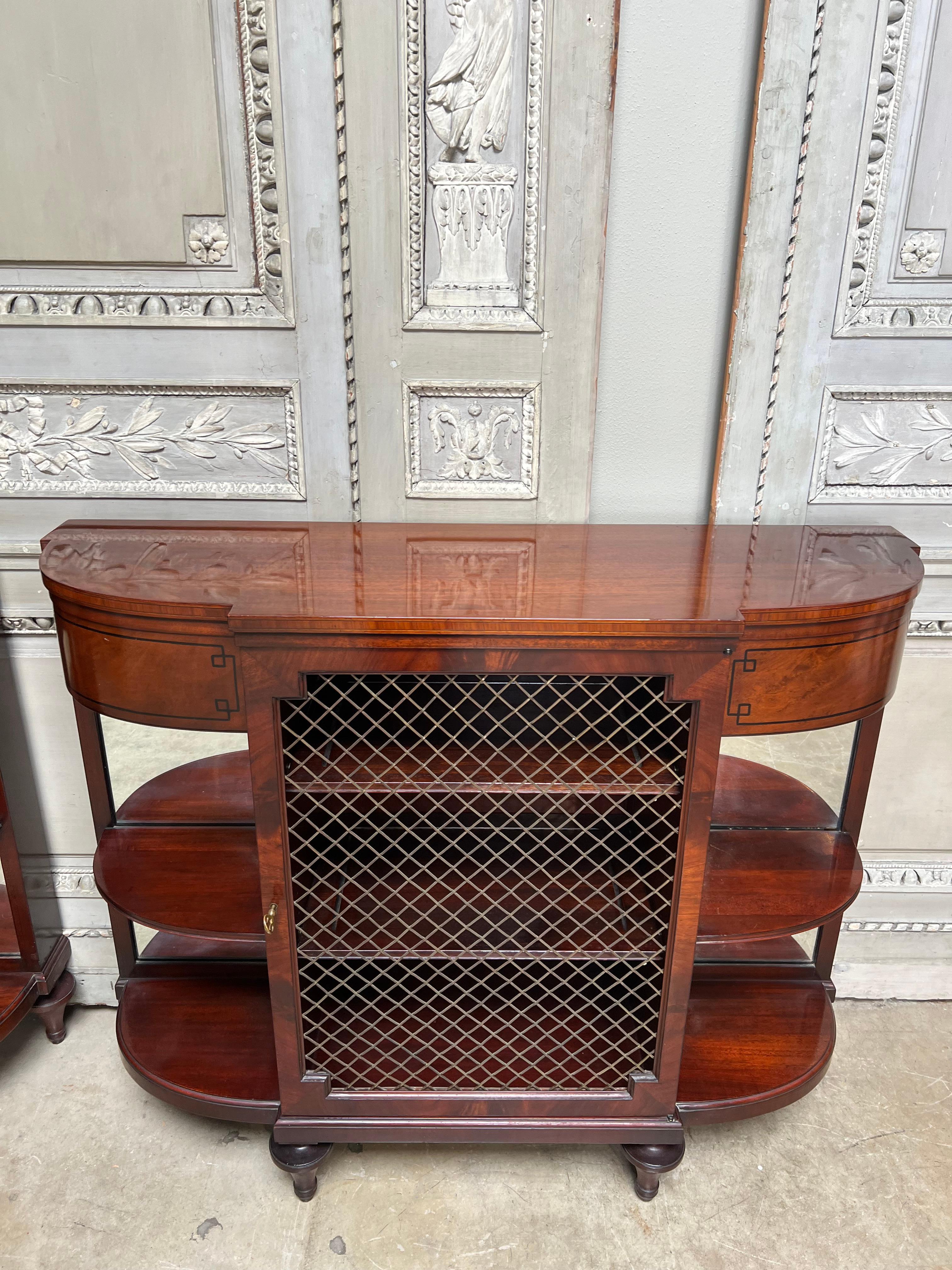 American Pair of English Regency Style Mahogany Buffets For Sale