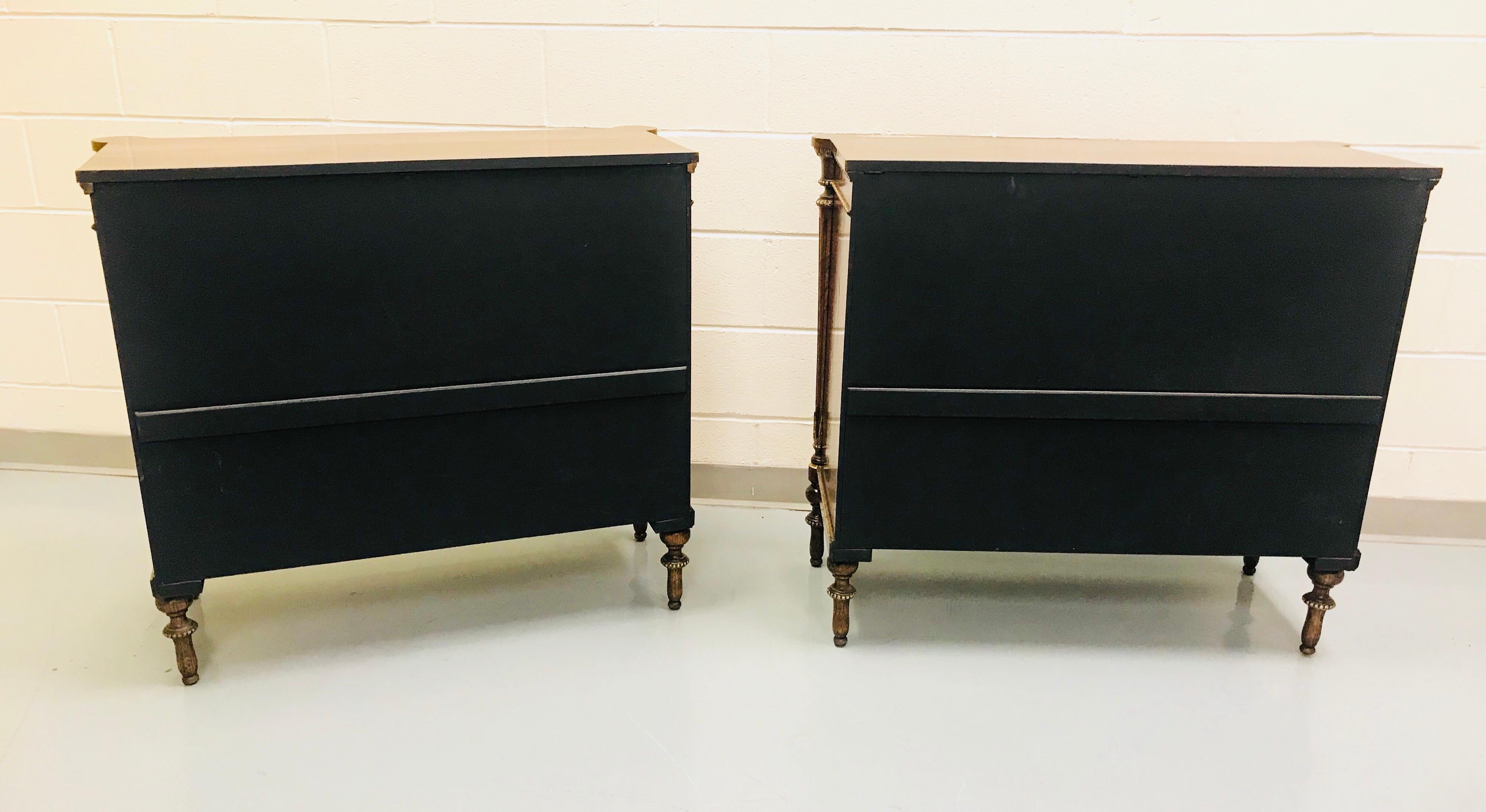 Pair of English Regency Style Rosewood and Parcel-Gilt Cabinets For Sale 8