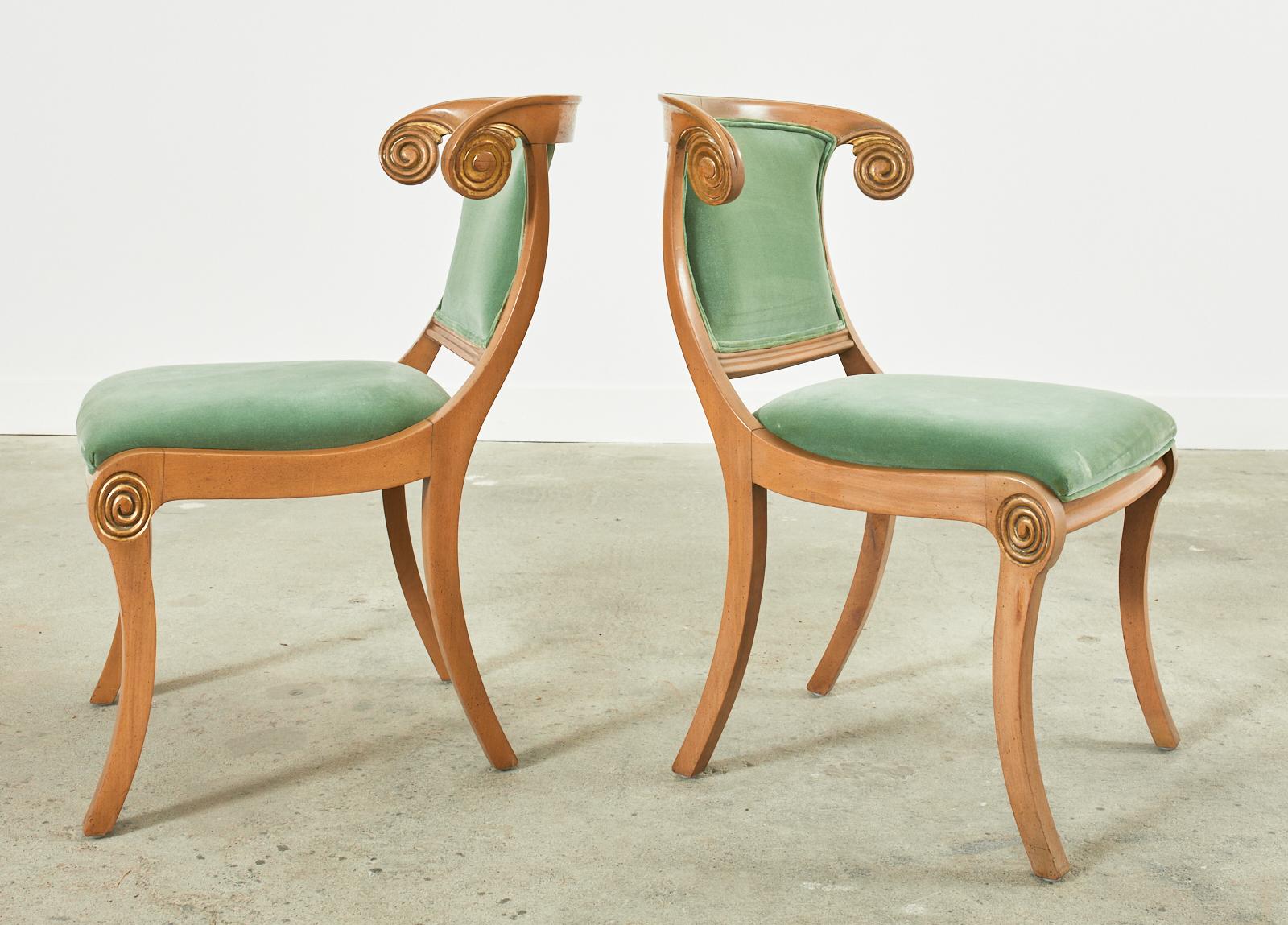 sage green velvet dining chairs