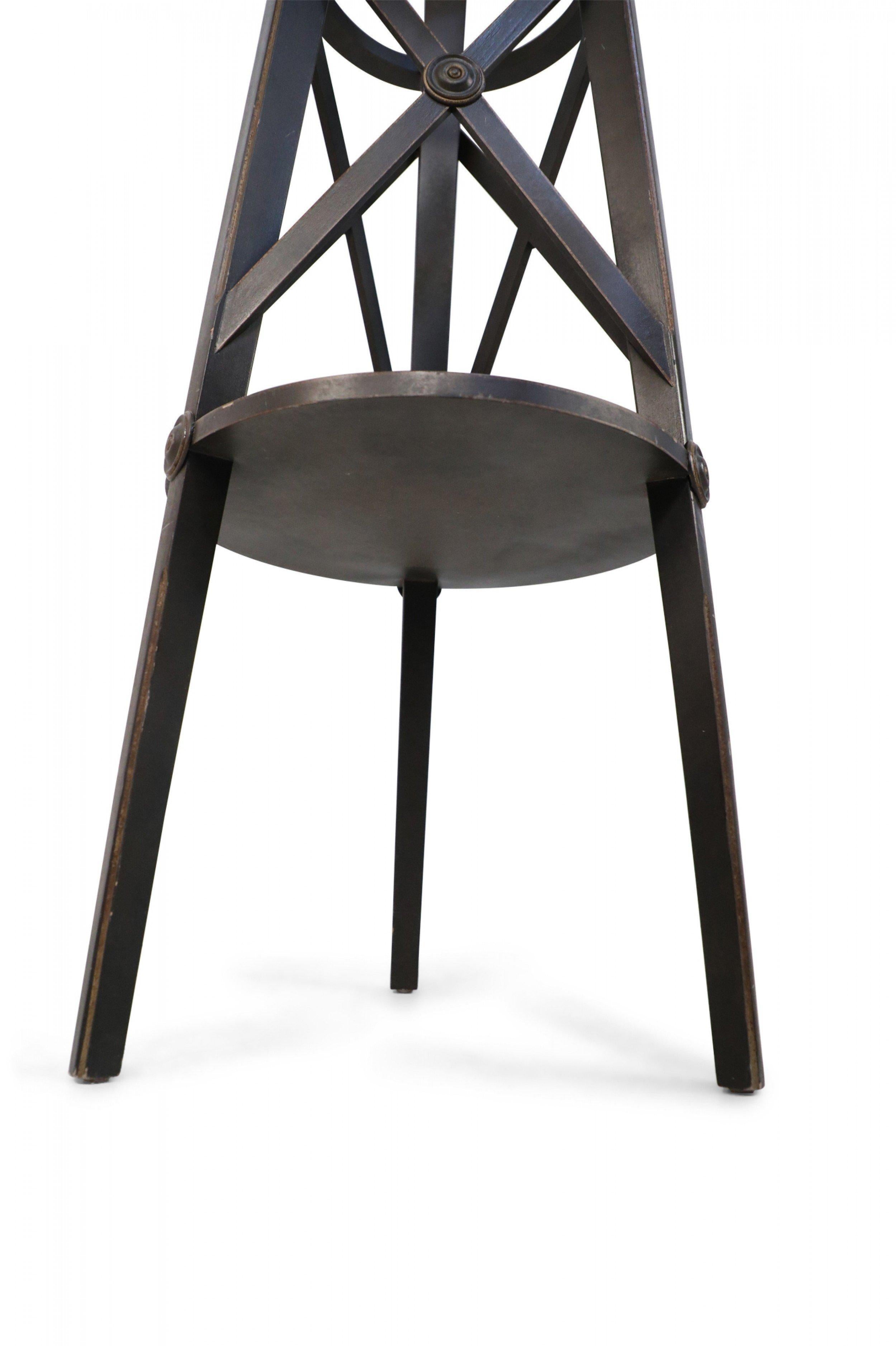 Pair of English Regency Style Tall Circular X-Support Pedestals For Sale 3