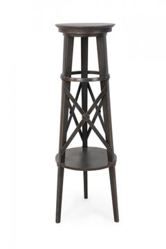 Pair of English Regency Style Tall Circular X-Support Pedestals