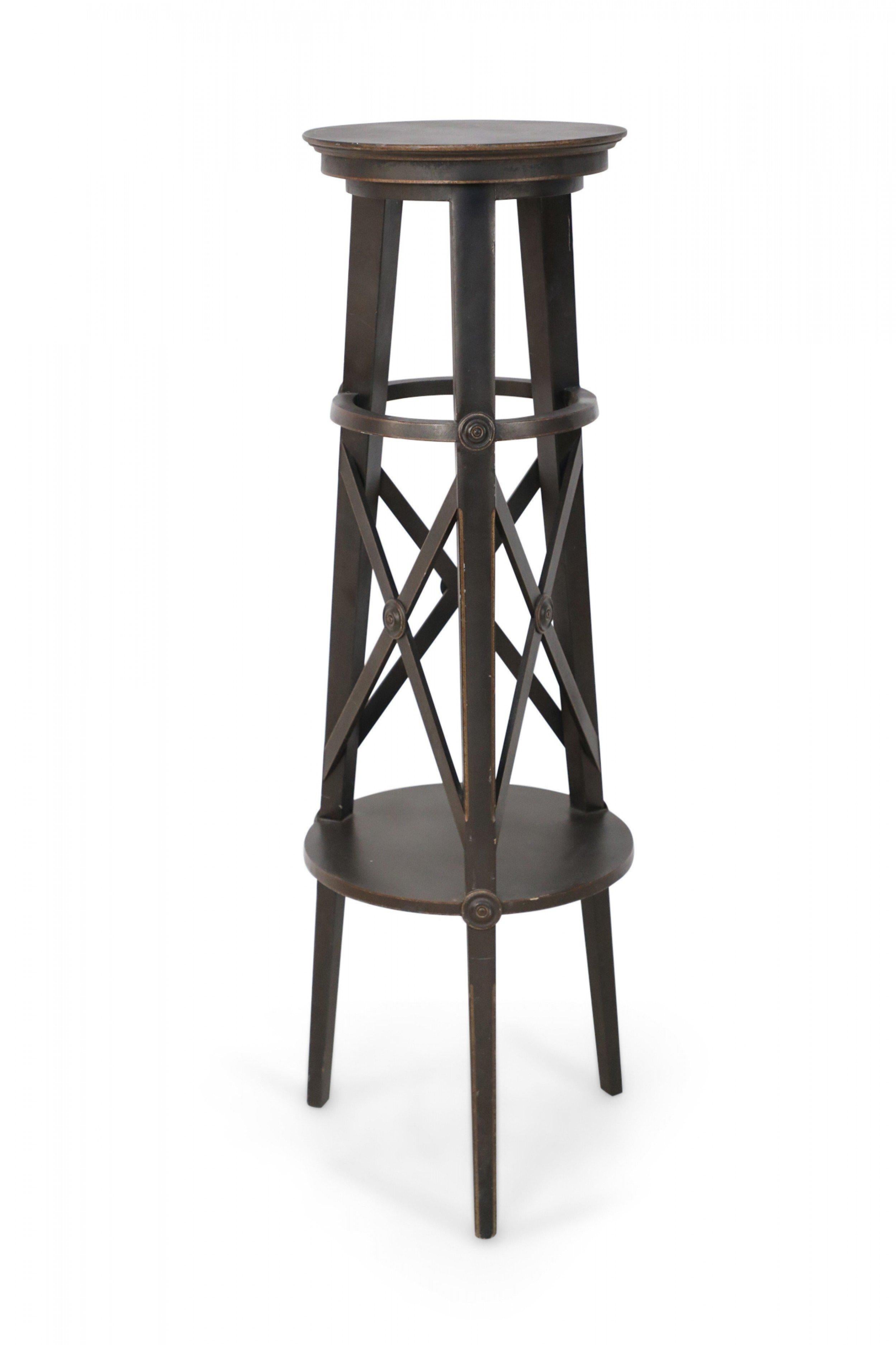 Unknown Pair of English Regency Style Tall Circular X-Support Pedestals For Sale