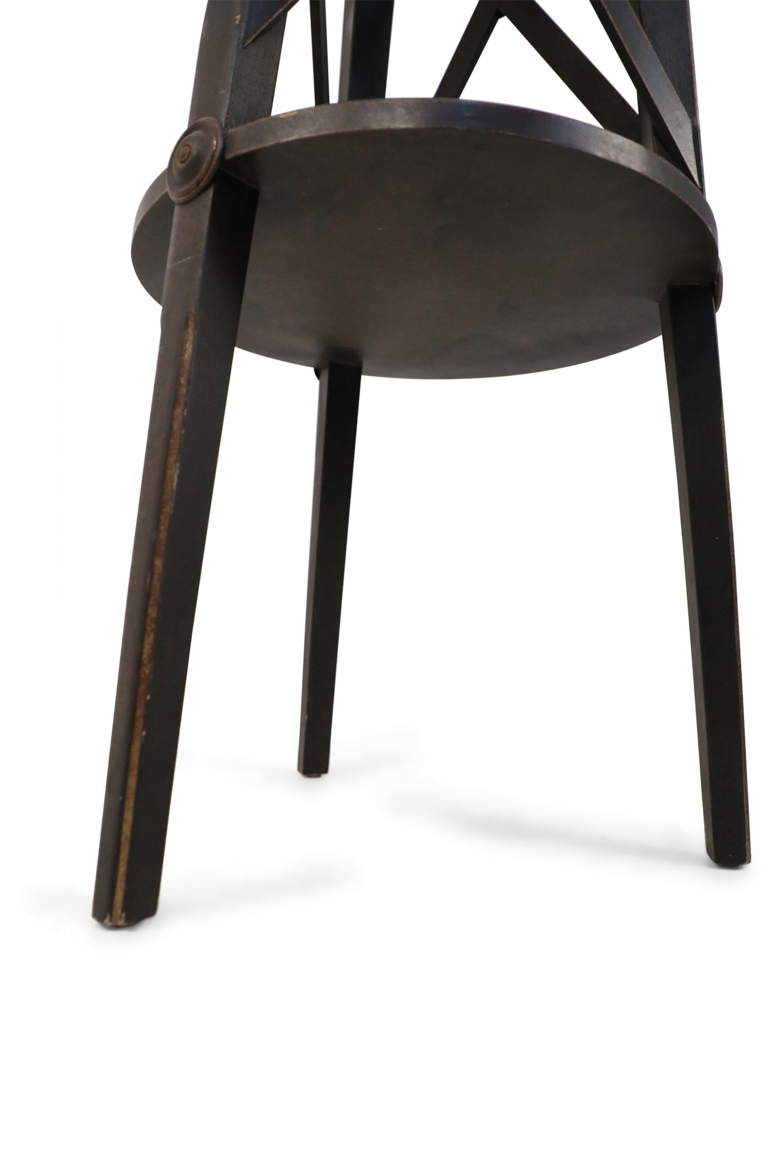 Pair of English Regency Style Tall Circular X-Support Pedestals For Sale 2