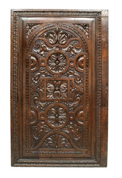 Pair of English Renaissance Style Carved Walnut Panels