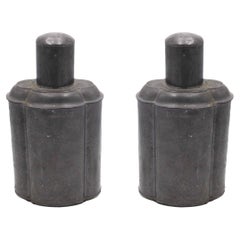 Pair of English Renaissance Style Pewter Tea Vases