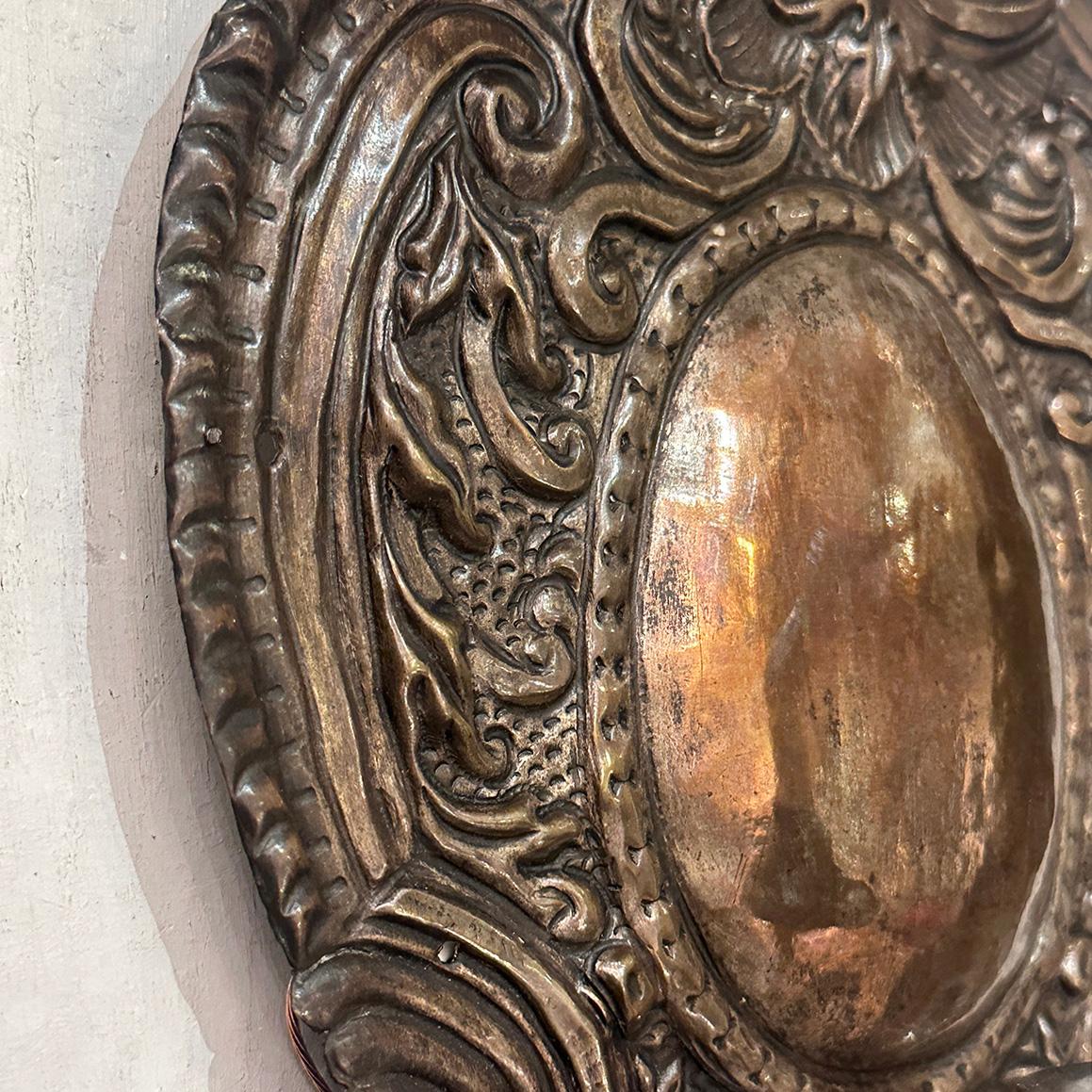 Pair of English Repousse Sconces For Sale 1